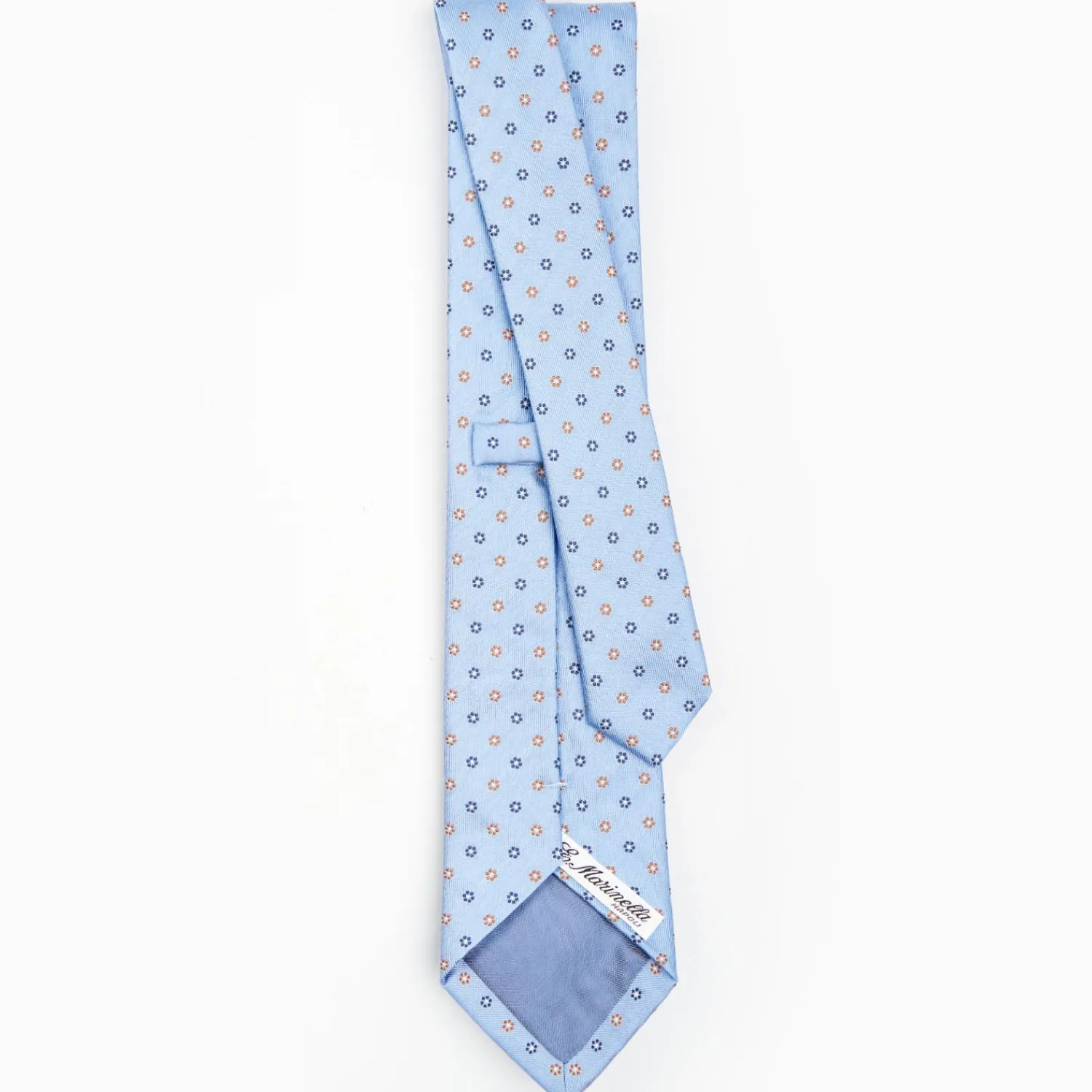 Light Blue Sartorial Jacquard Silk Tie - Small Flower Designs>E.Marinella Cheap