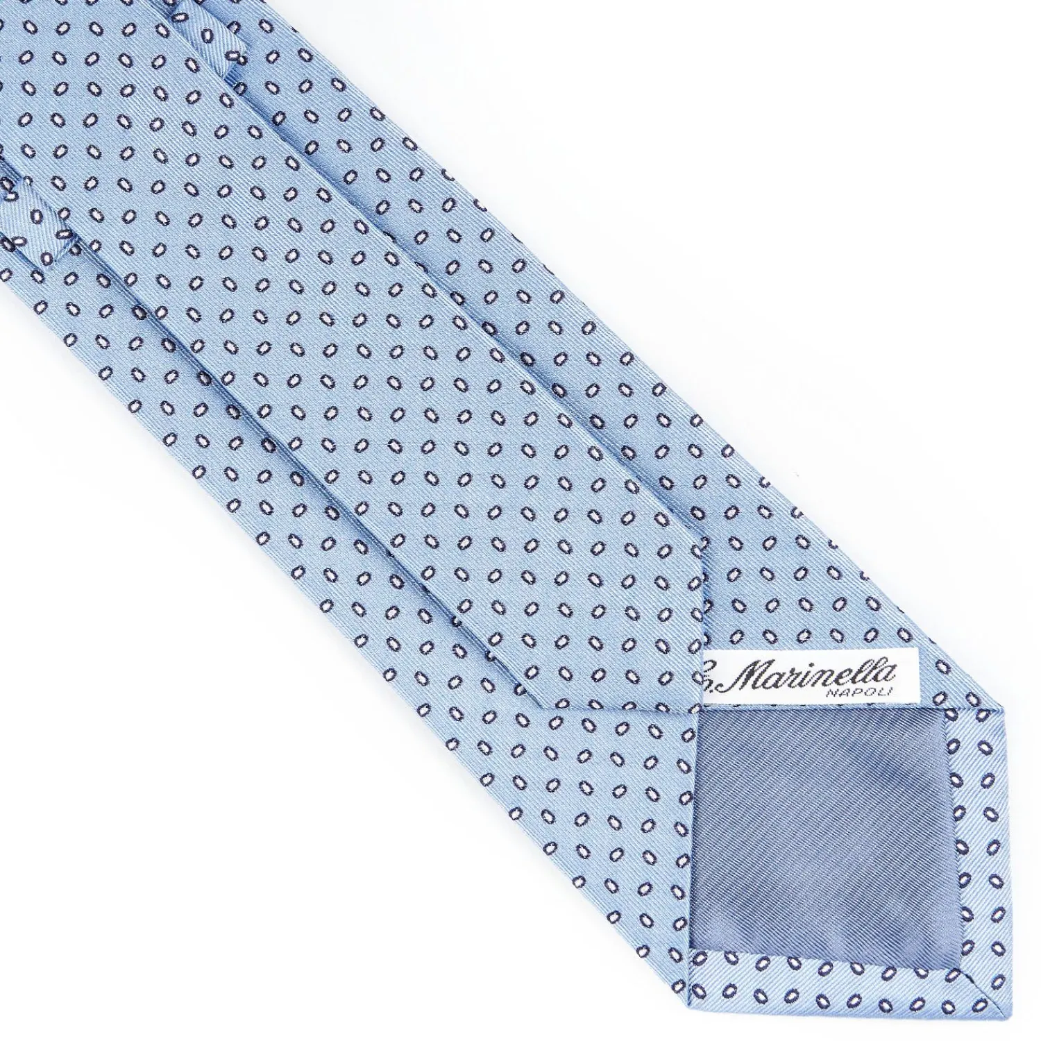 Light Blue Sartorial Jacquard Silk Tie - Small Geometric Pattern>E.Marinella Online