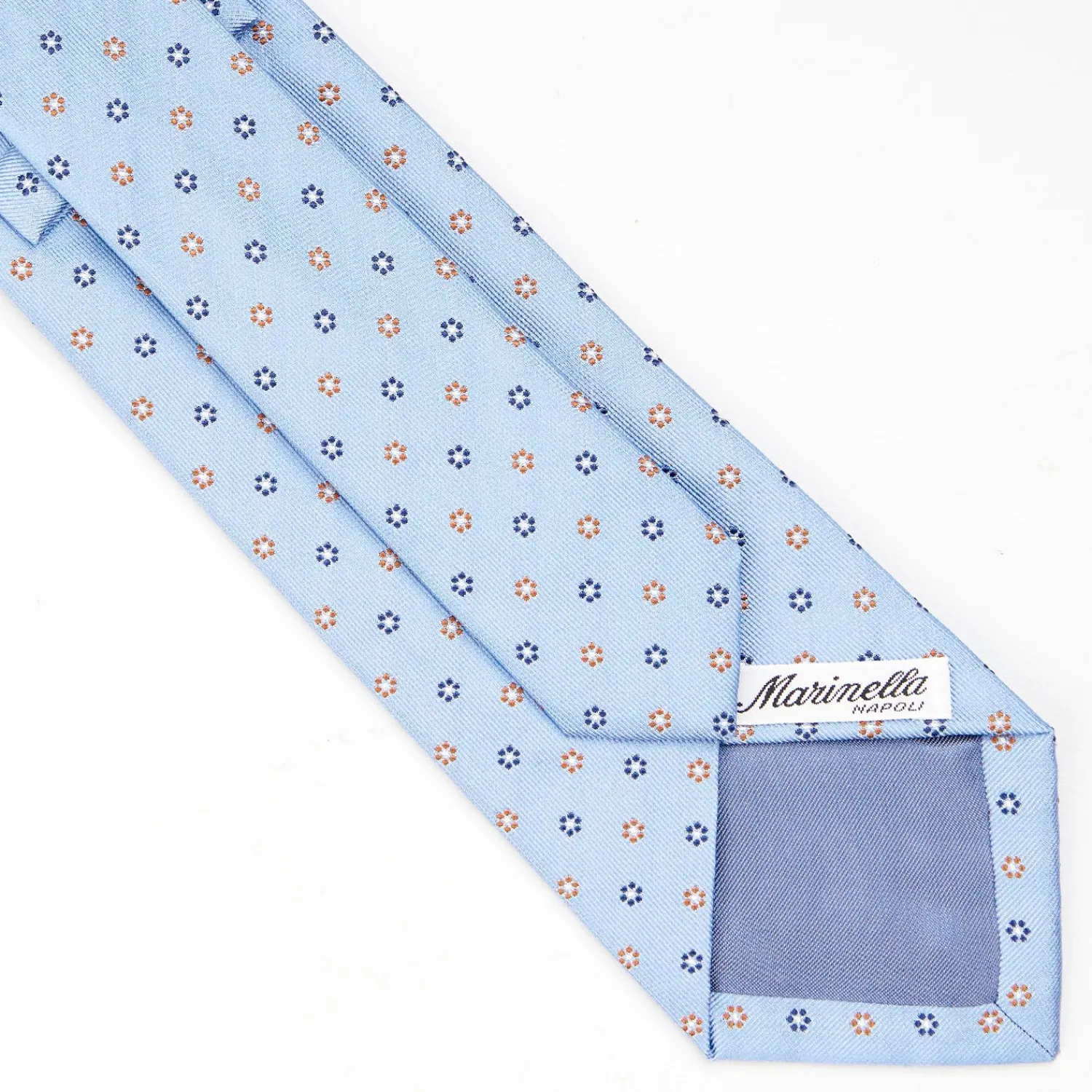 Light Blue Sartorial Jacquard Silk Tie - Small Flower Designs>E.Marinella Cheap