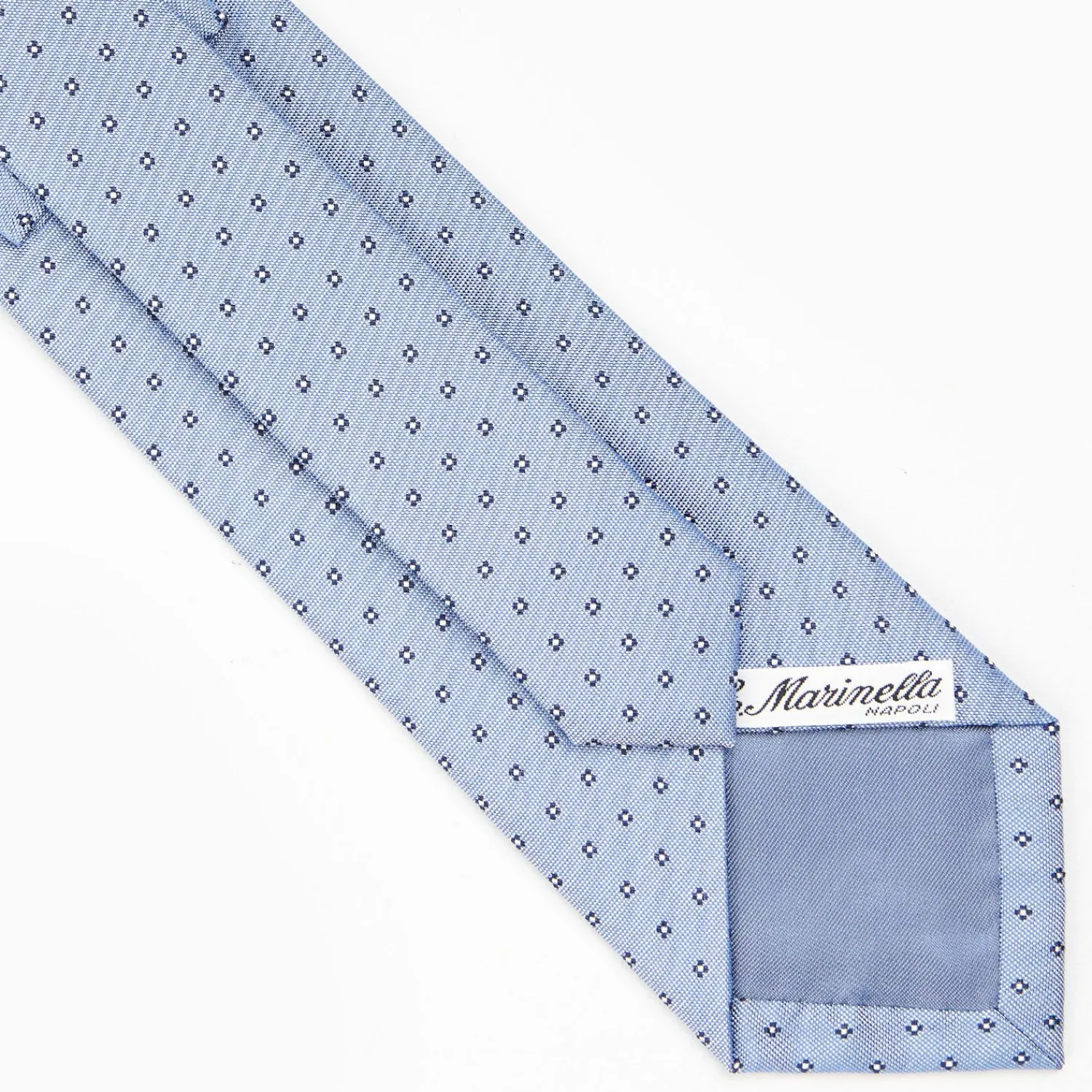 Light Blue Sartorial Jacquard Silk Tie - Small Flower Designs>E.Marinella Shop