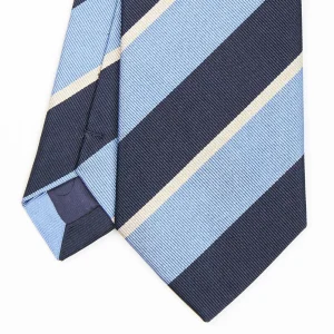 Light Blue Sartorial Striped Silk Tie>E.Marinella Discount