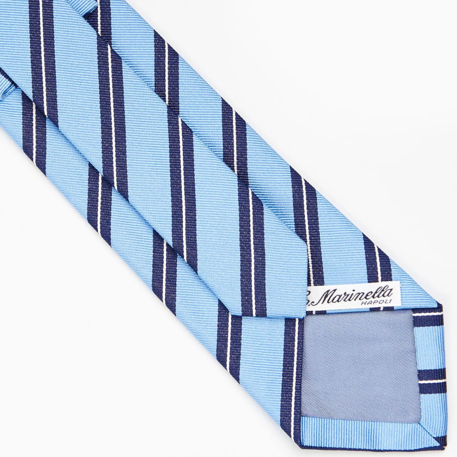 Light Blue Sartorial Striped Silk Tie>E.Marinella Outlet