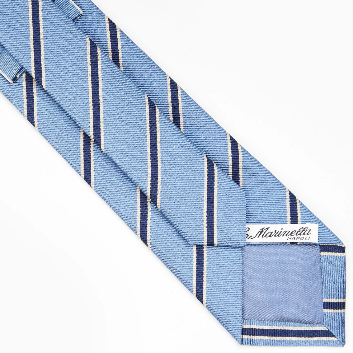 Light Blue Sartorial Striped Silk Tie>E.Marinella Clearance