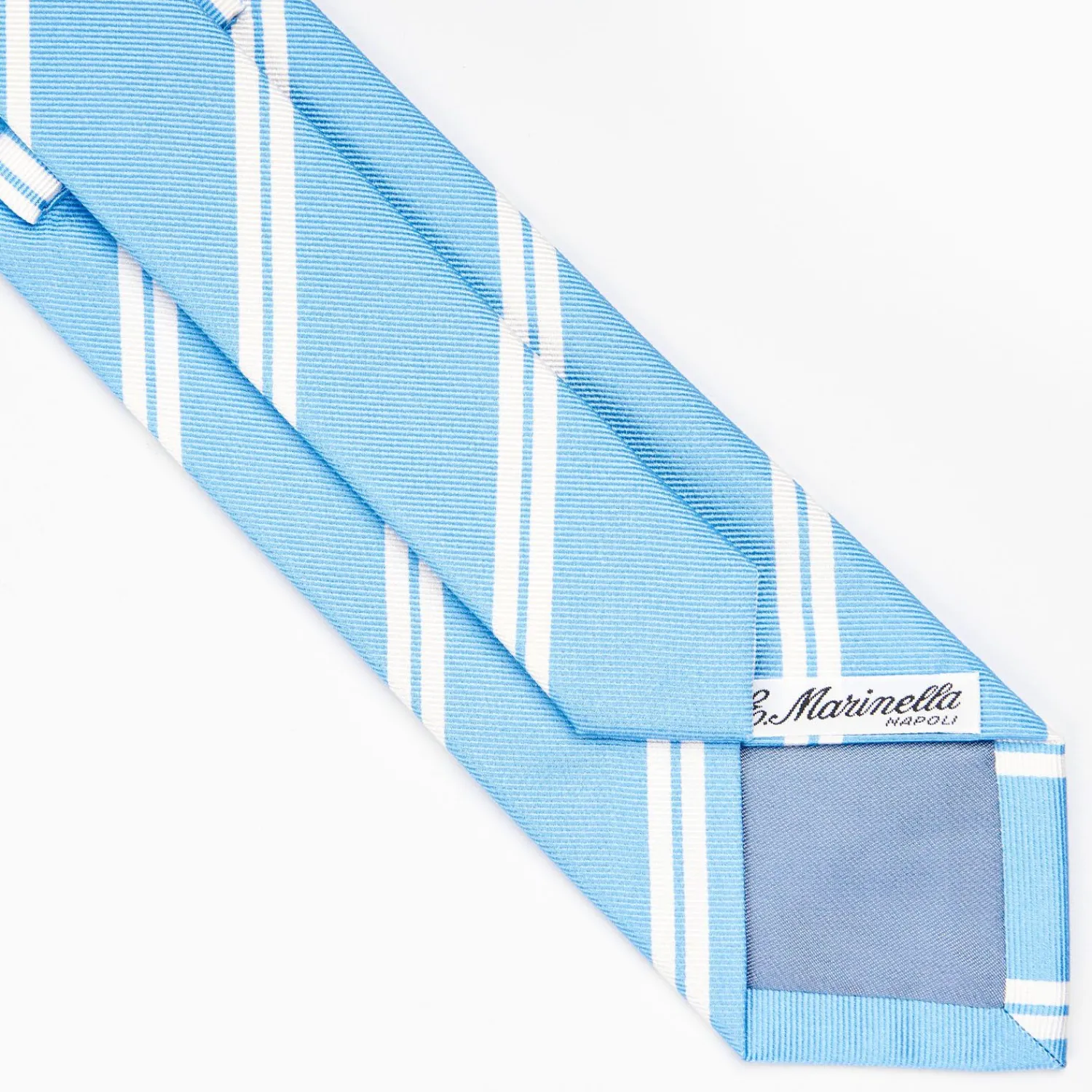 Light Blue Sartorial Striped Silk Tie>E.Marinella Outlet