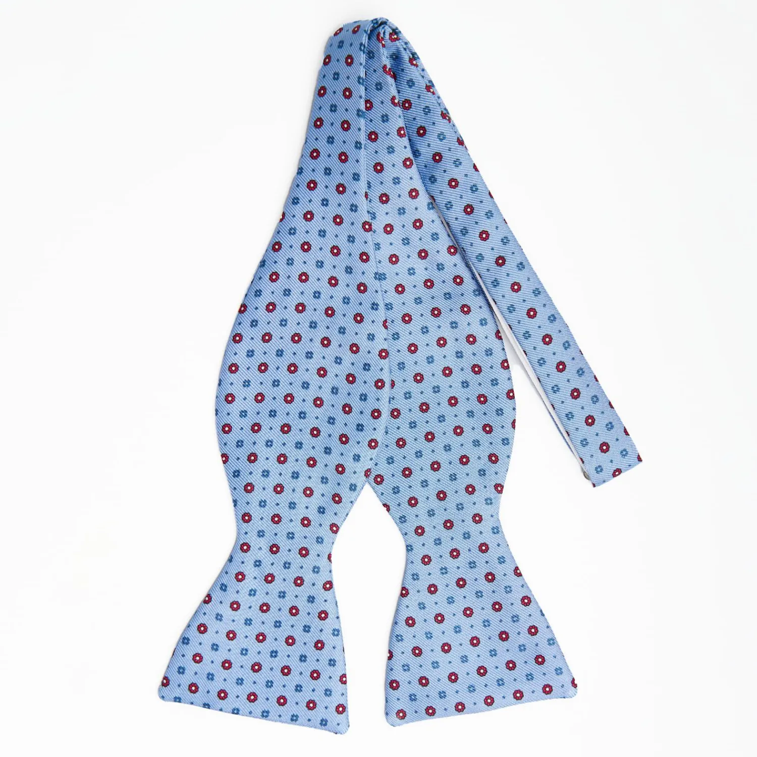 Light Blue Silk Bowtie To Self-Tie Small Flower Pattern>E.Marinella Cheap