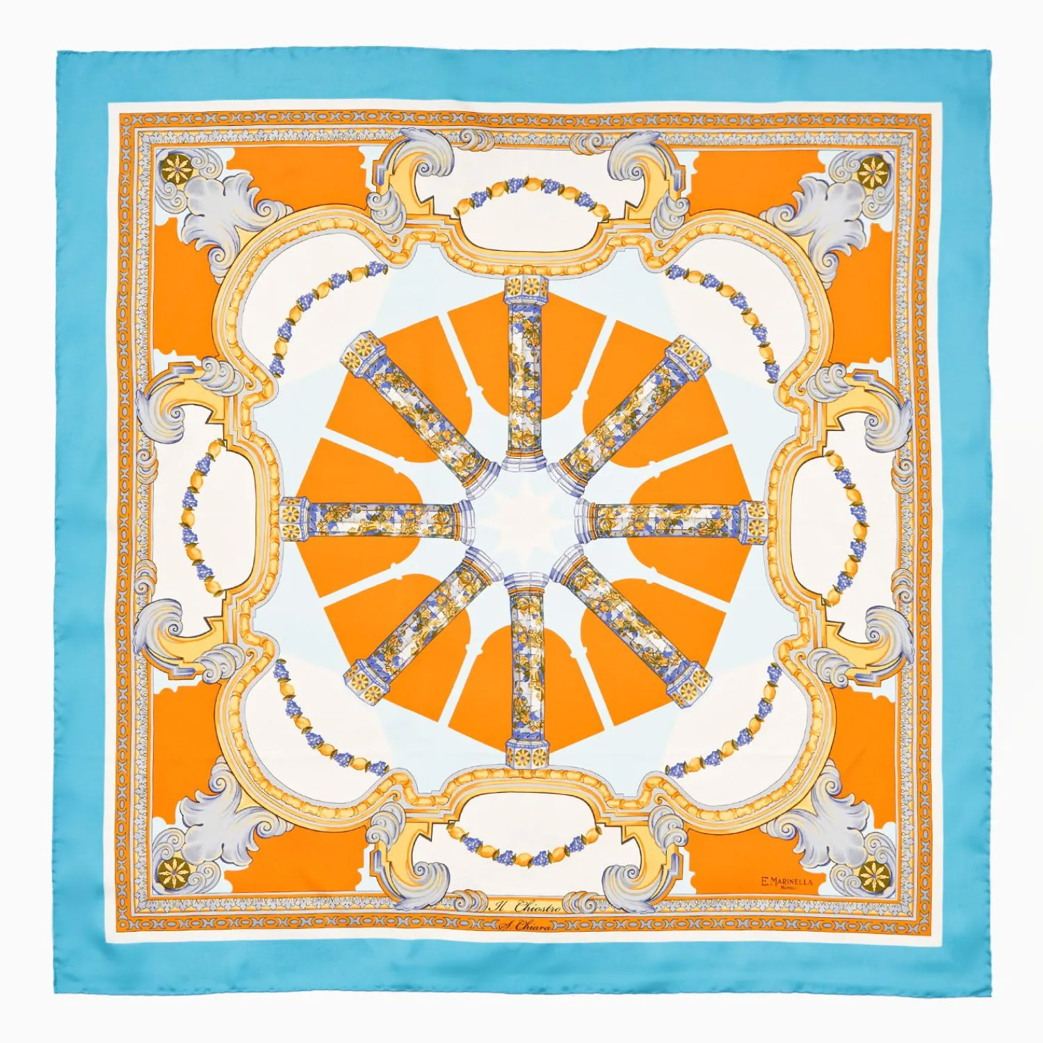Light Blue Silk Scarf 90 - Santa Chiara Cloister>E.Marinella Best Sale