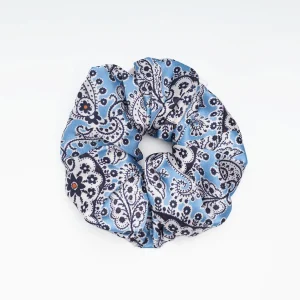 Light Blue Silk Scrunchie With Paisley Patterns>E.Marinella Best