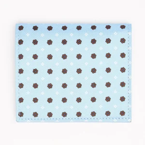 Light Blue Small Wallet In Silk And Leather>E.Marinella Sale