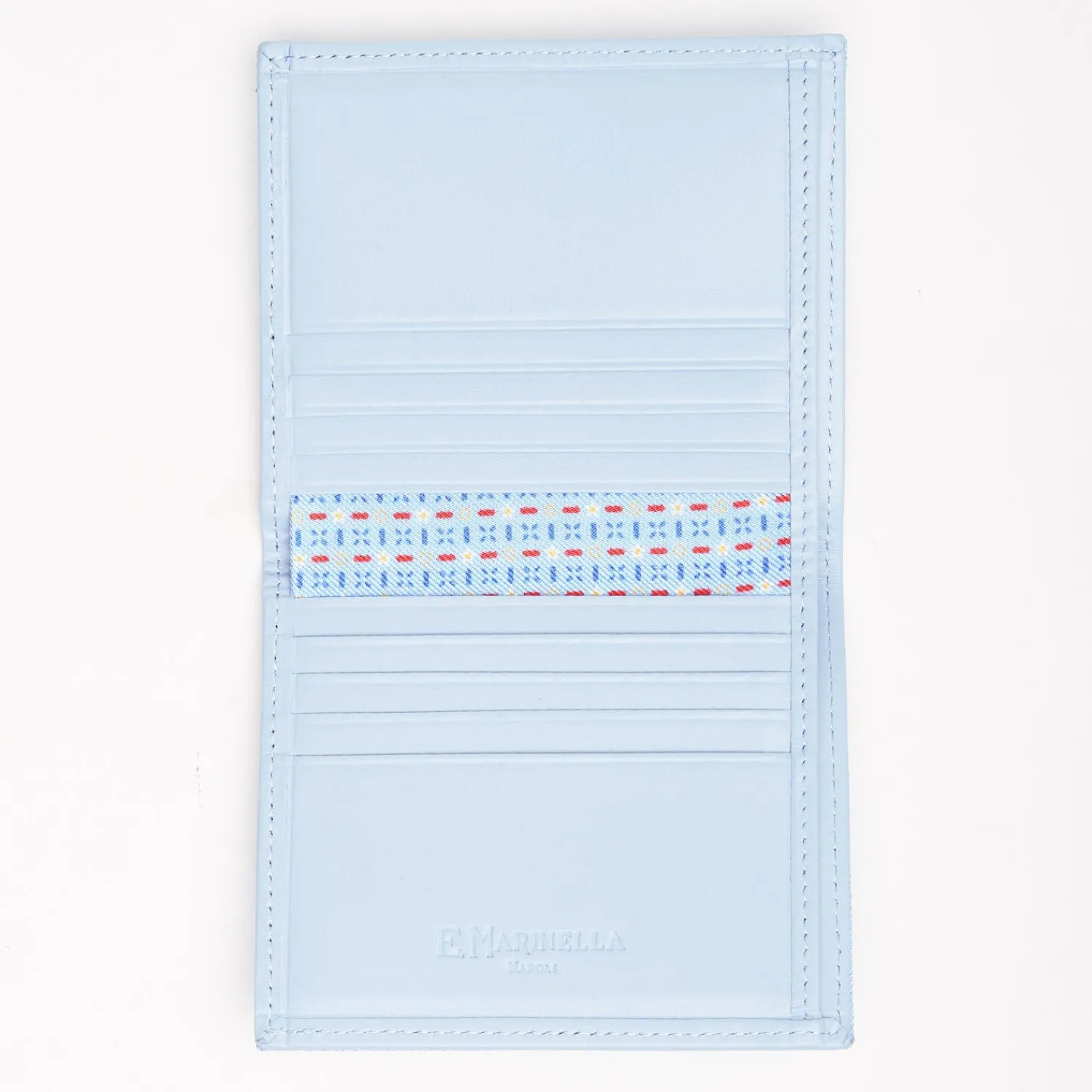 Light Blue Small Wallet In Silk And Leather>E.Marinella Fashion
