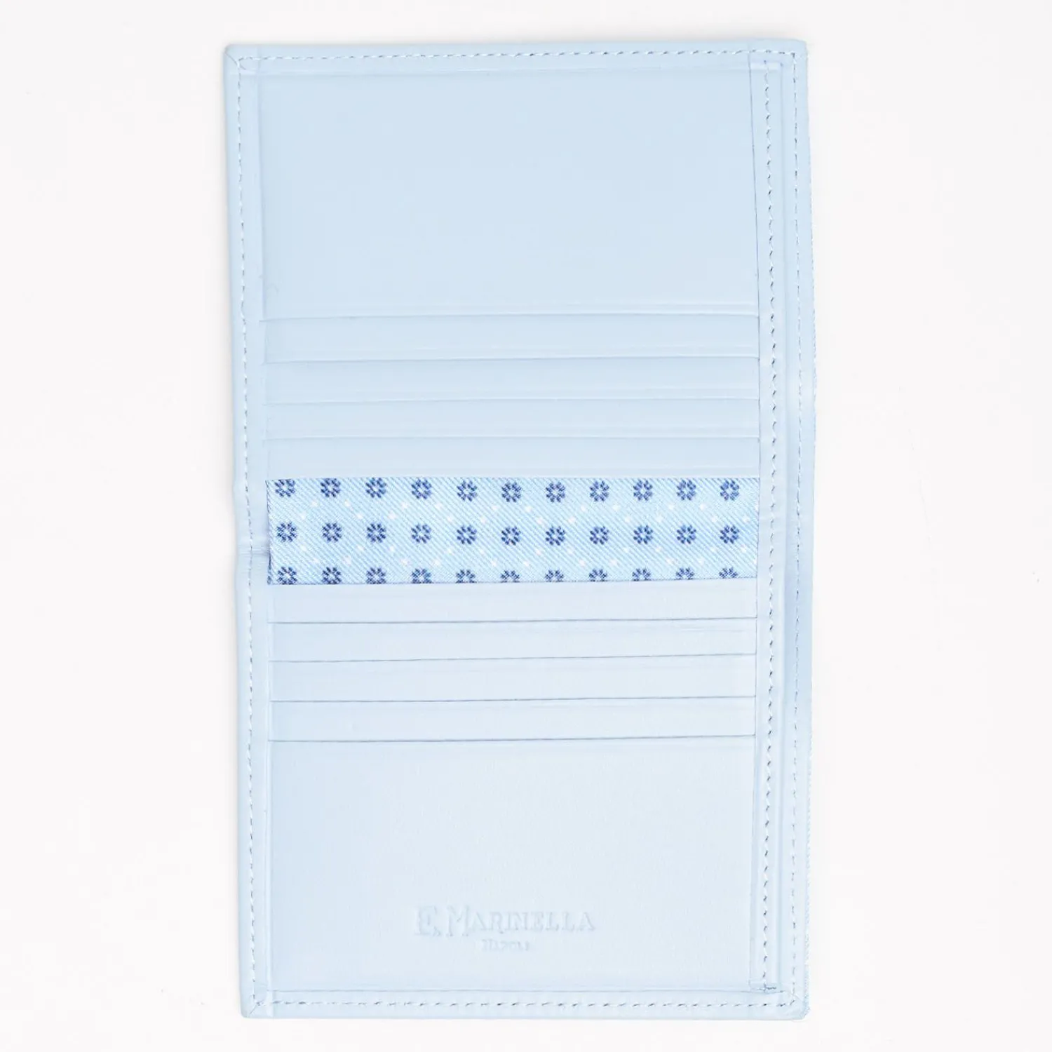 Light Blue Small Wallet In Silk And Leather>E.Marinella New