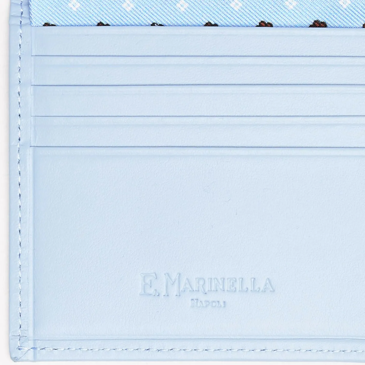 Light Blue Small Wallet In Silk And Leather>E.Marinella Sale