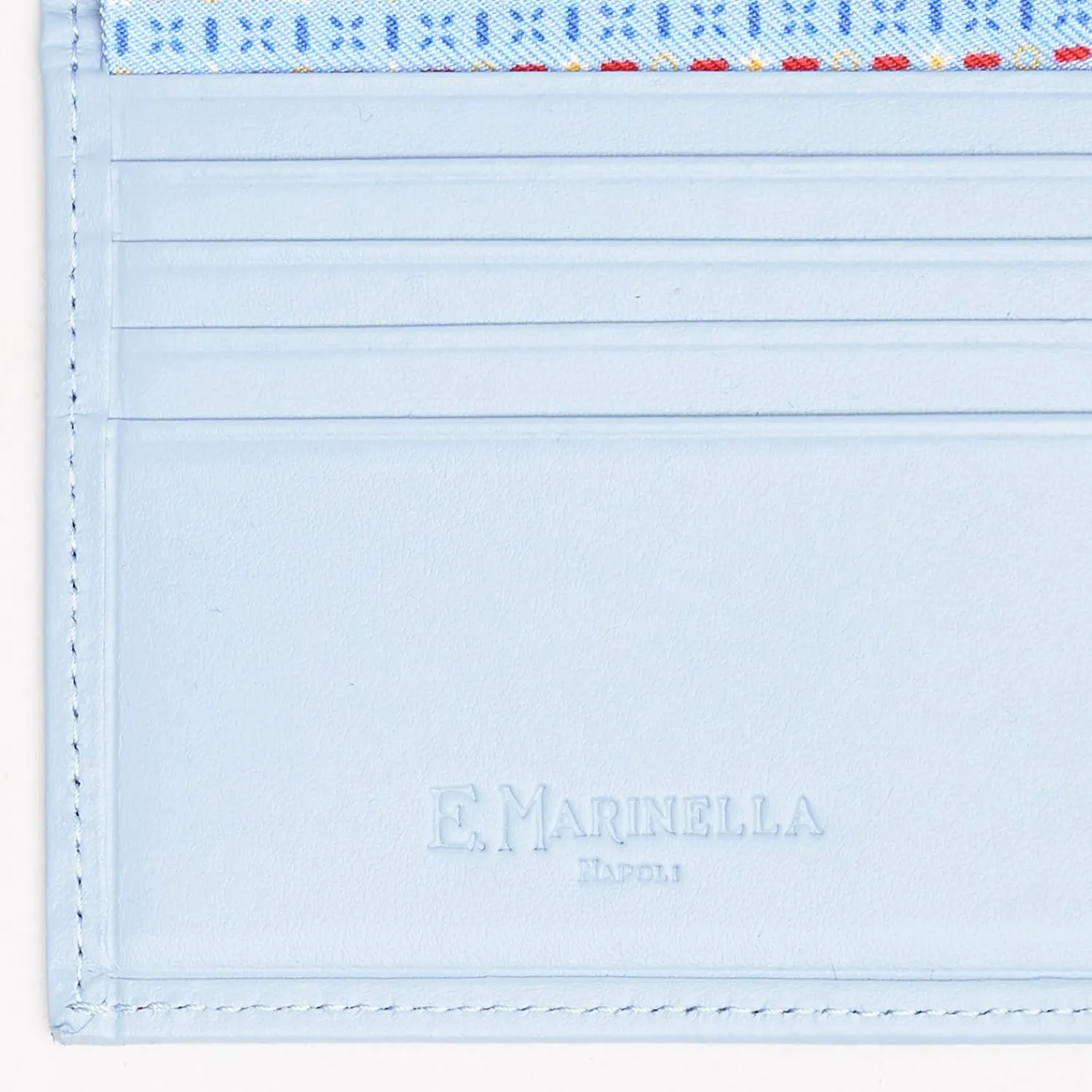 Light Blue Small Wallet In Silk And Leather>E.Marinella Fashion