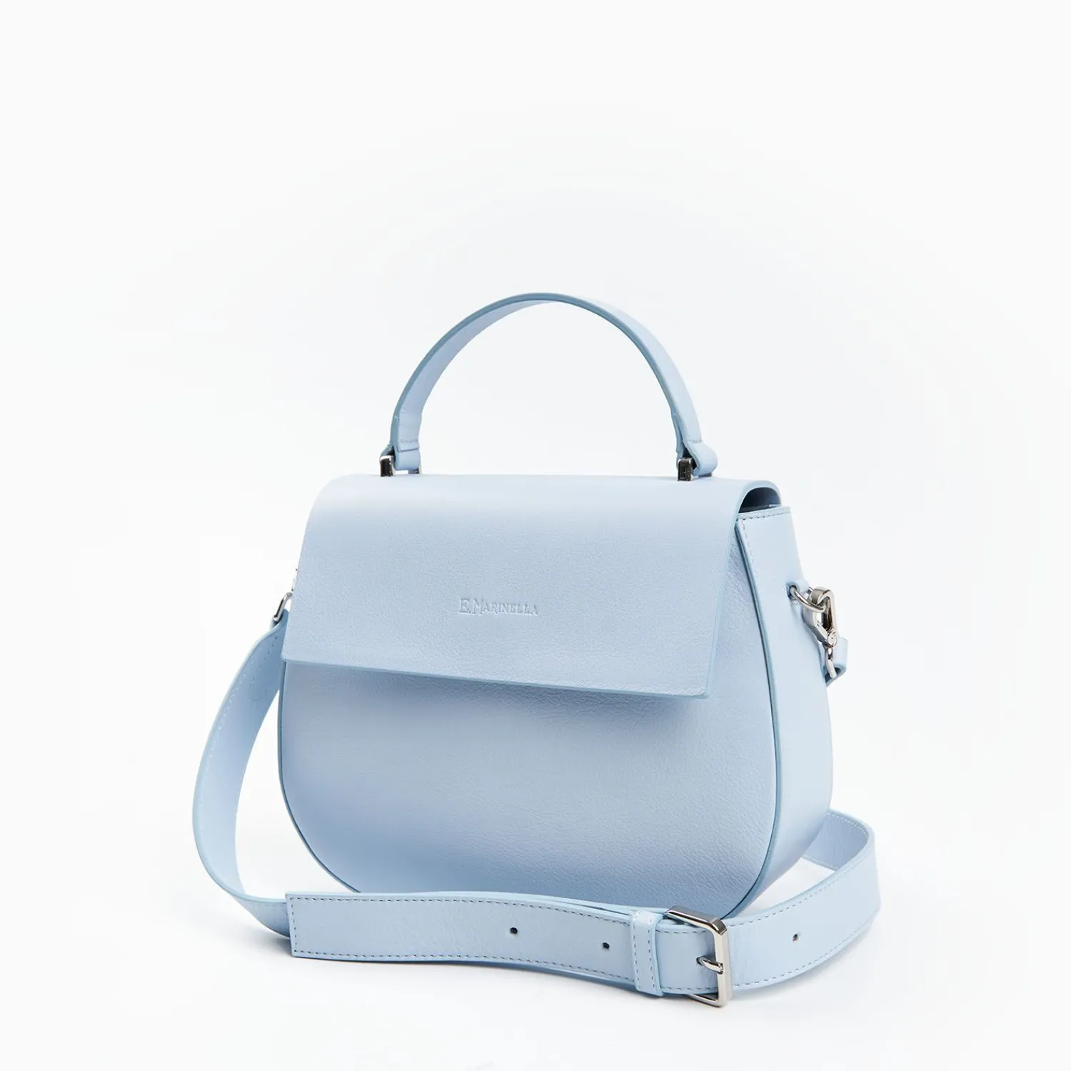 Light Blue Smooth Leather Cleo Bag>E.Marinella Best Sale