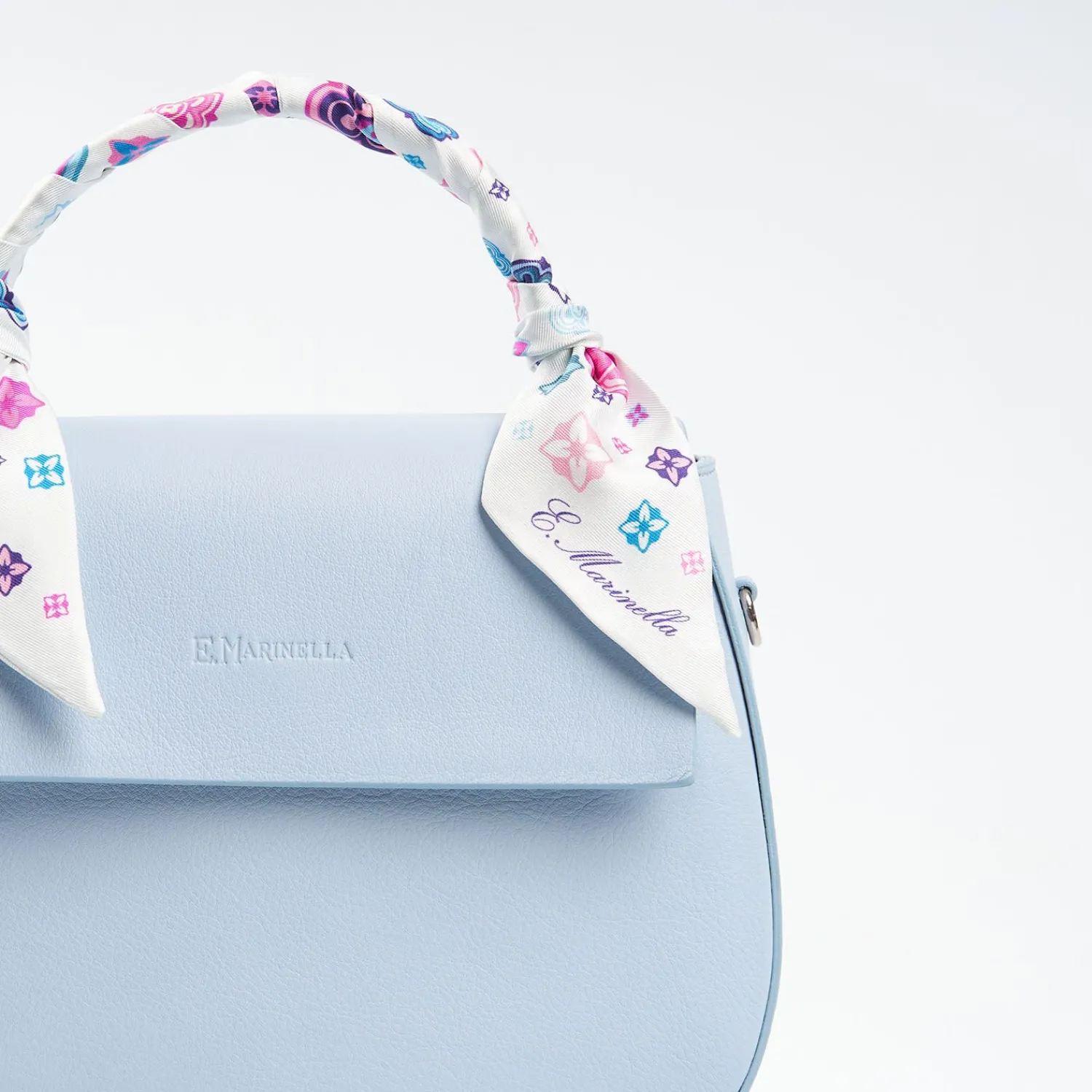 Light Blue Smooth Leather Cleo Bag>E.Marinella Best Sale