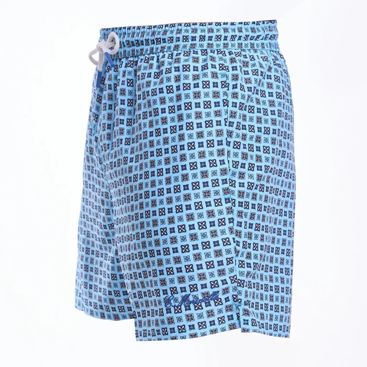 Light Blue Swim Short - Large Flower Pattern>E.Marinella Shop
