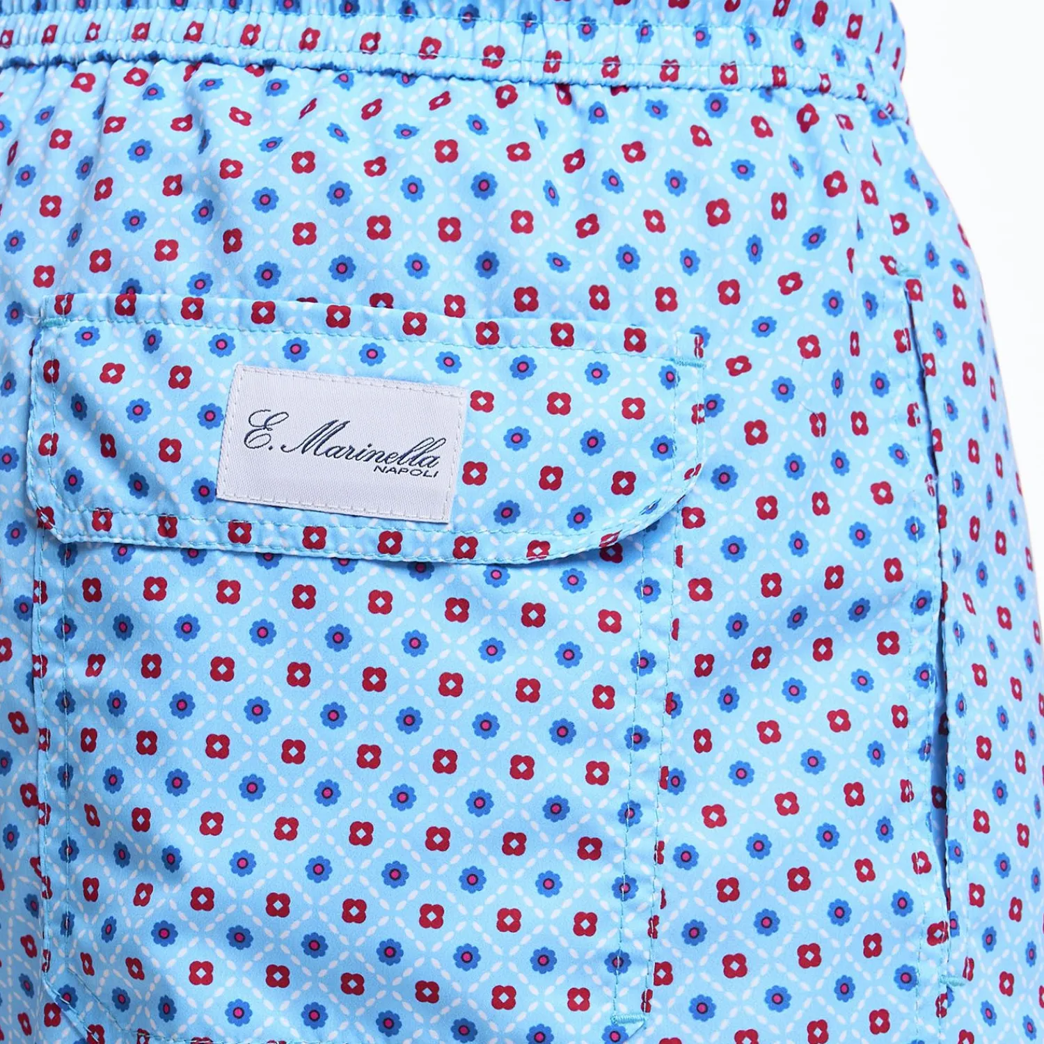 Light Blue Swim Short - Small Flower Pattern>E.Marinella Clearance