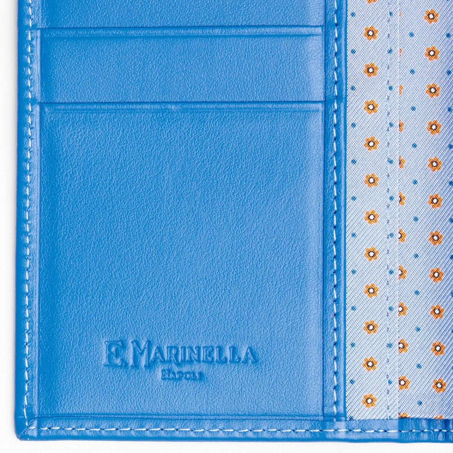 Light Blue Vertical Wallet In Silk And Leather>E.Marinella Cheap