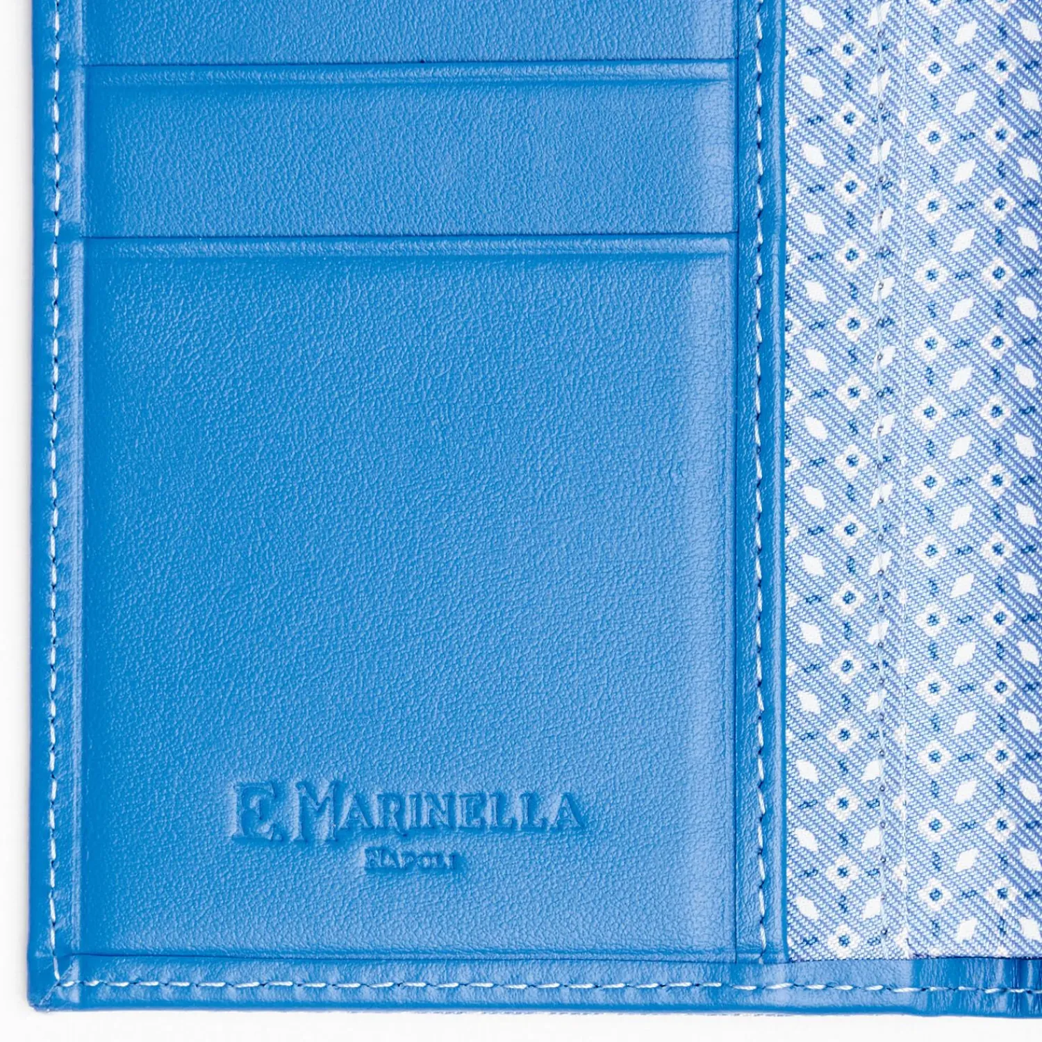 Light Blue Vertical Wallet In Silk And Leather>E.Marinella Fashion