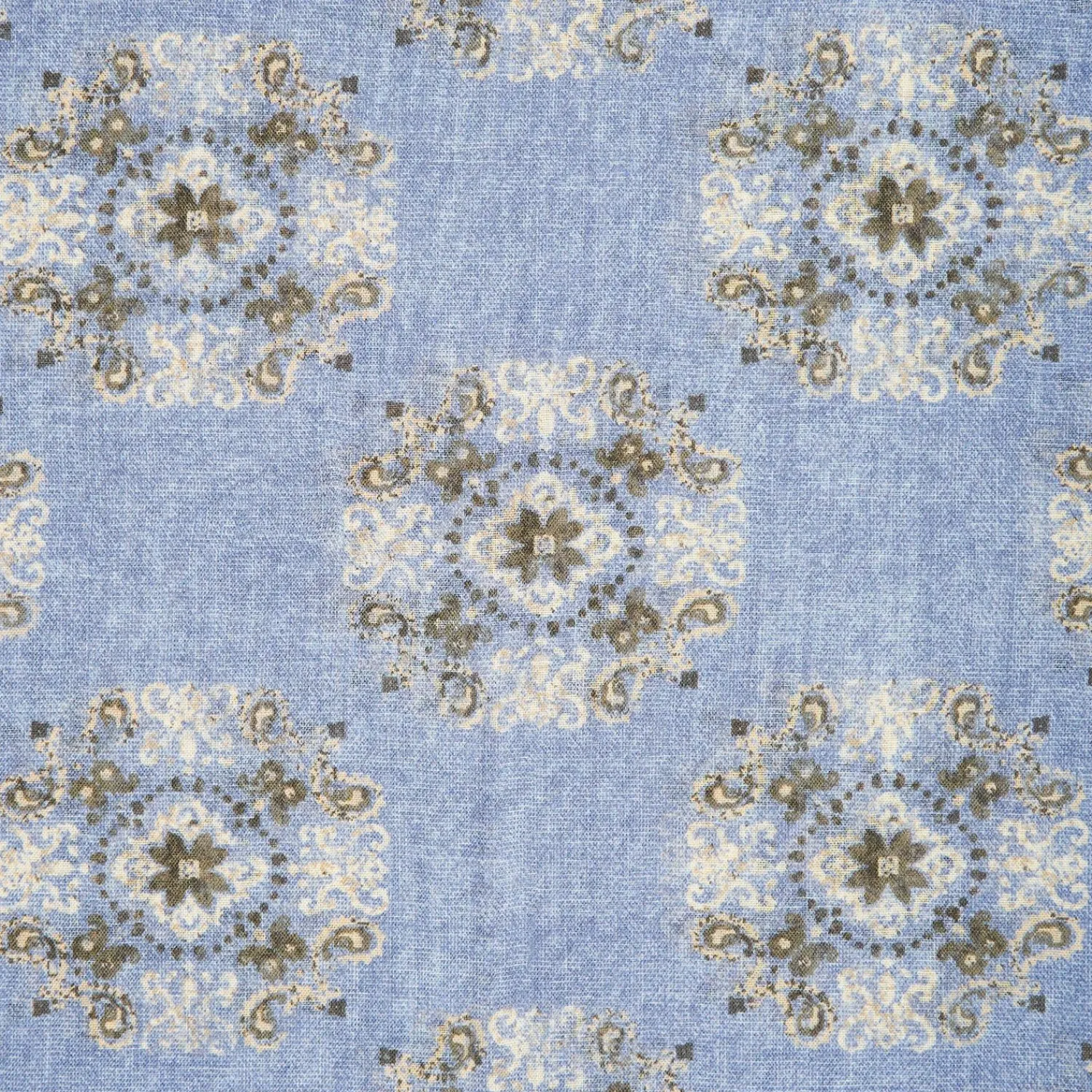 Light Blue Wool Stole With Floral Decorations>E.Marinella Cheap
