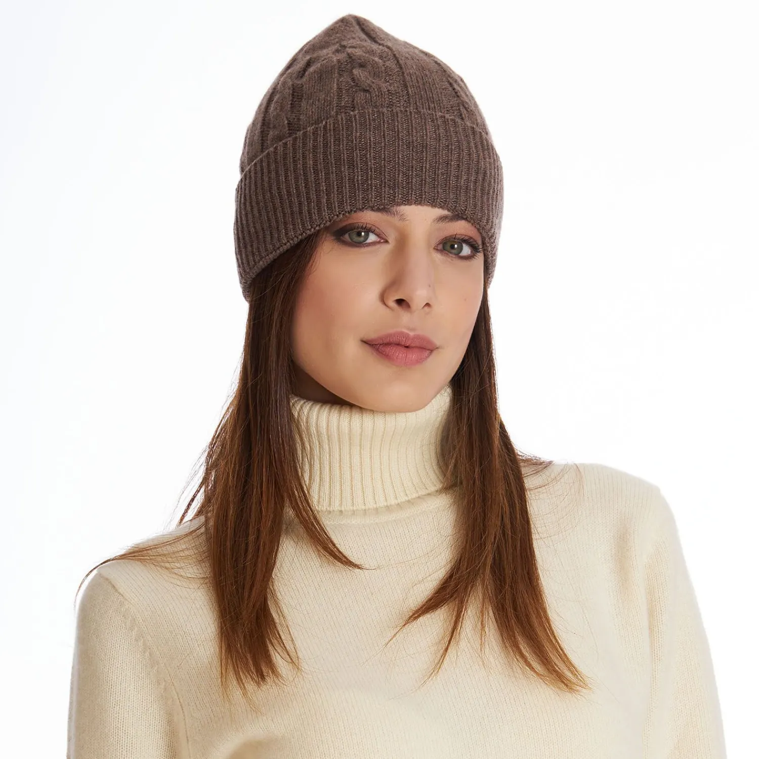 Light Brown Cashmere Braid Beanie>E.Marinella Sale