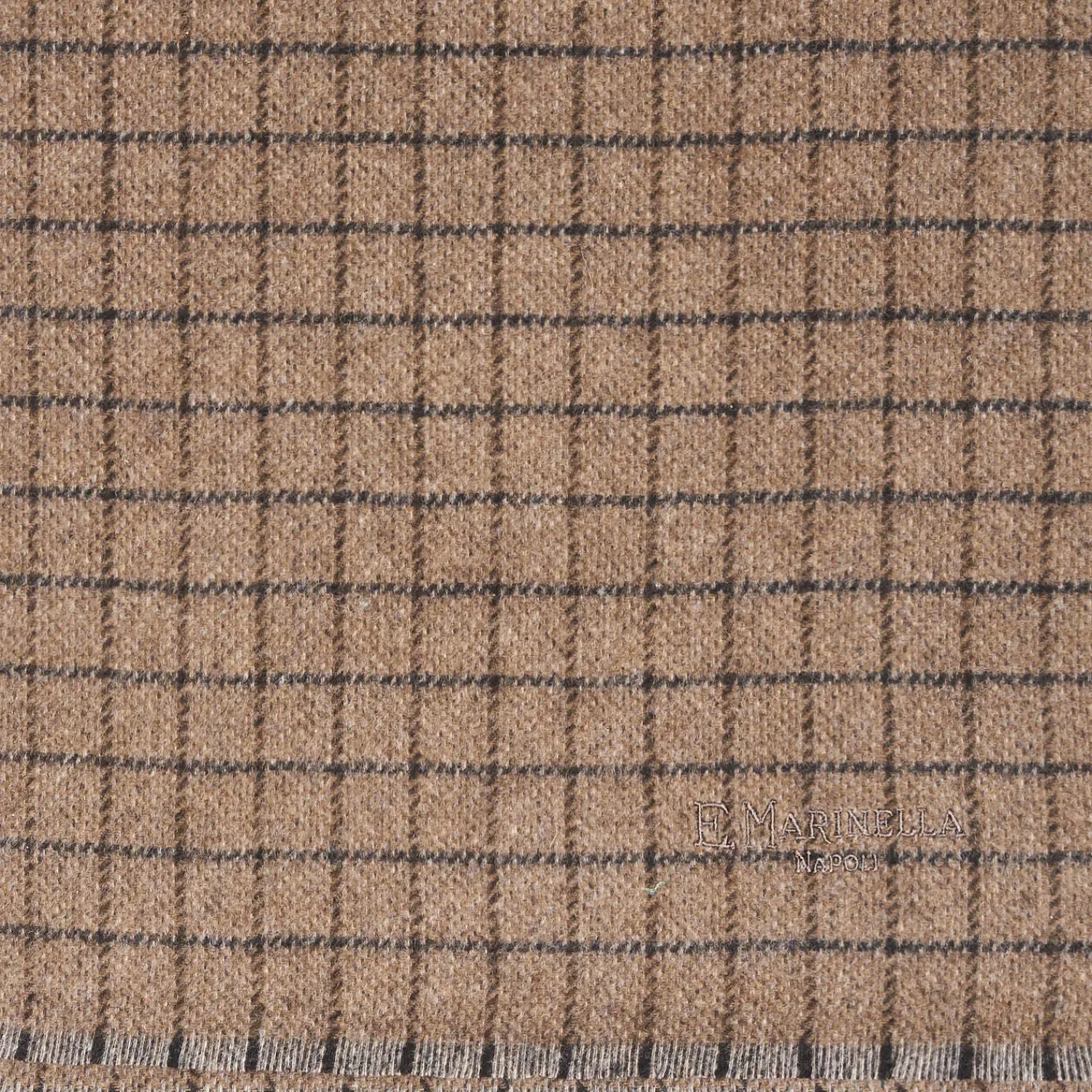 Light Brown Cashmere Small-Check Scarf>E.Marinella Best Sale