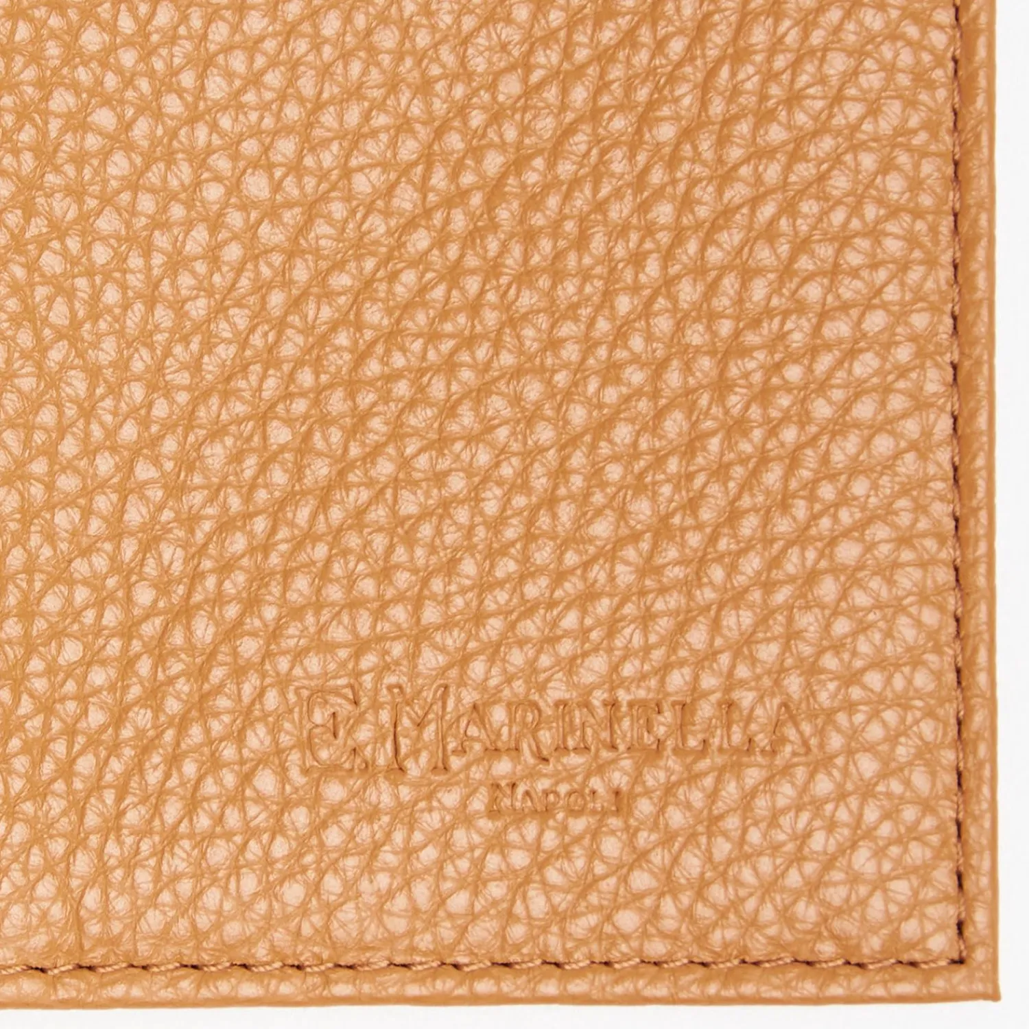 Light Brown Hammered Leather Folding Card Holder - 10 Compartments>E.Marinella Fashion
