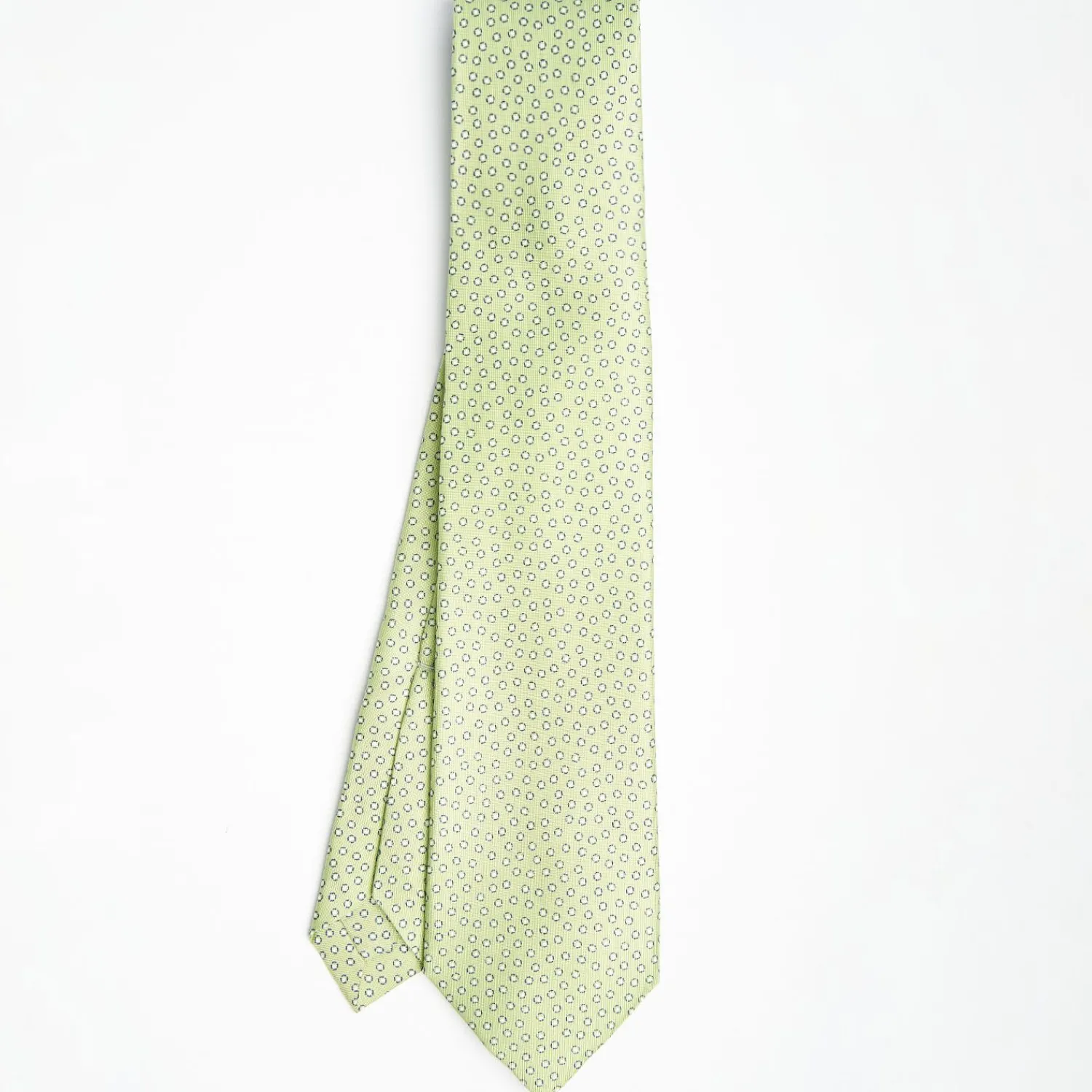Light Green 9 Fold Sartorial Silk Tie - Small Geometric Pattern>E.Marinella Shop