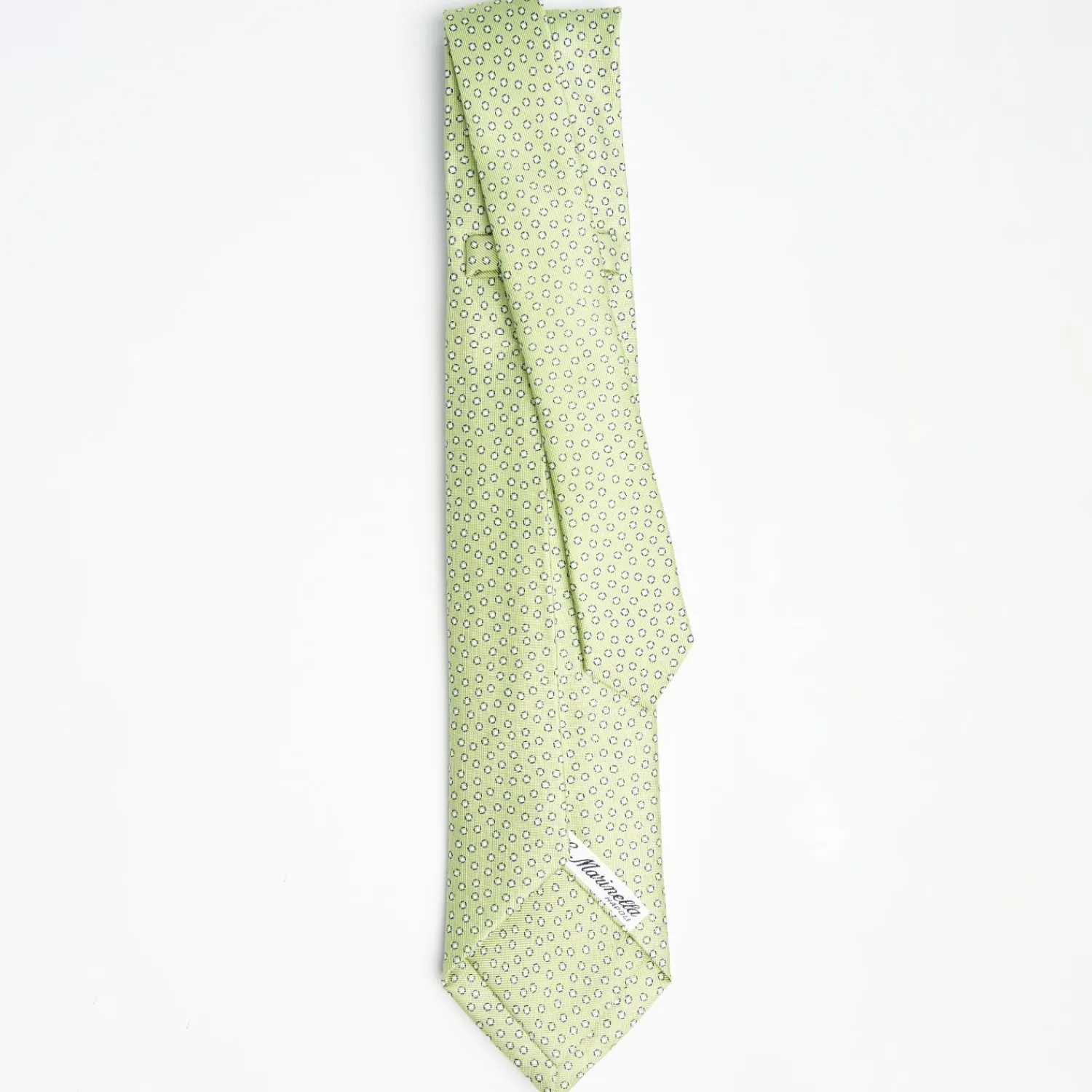 Light Green 9 Fold Sartorial Silk Tie - Small Geometric Pattern>E.Marinella Shop