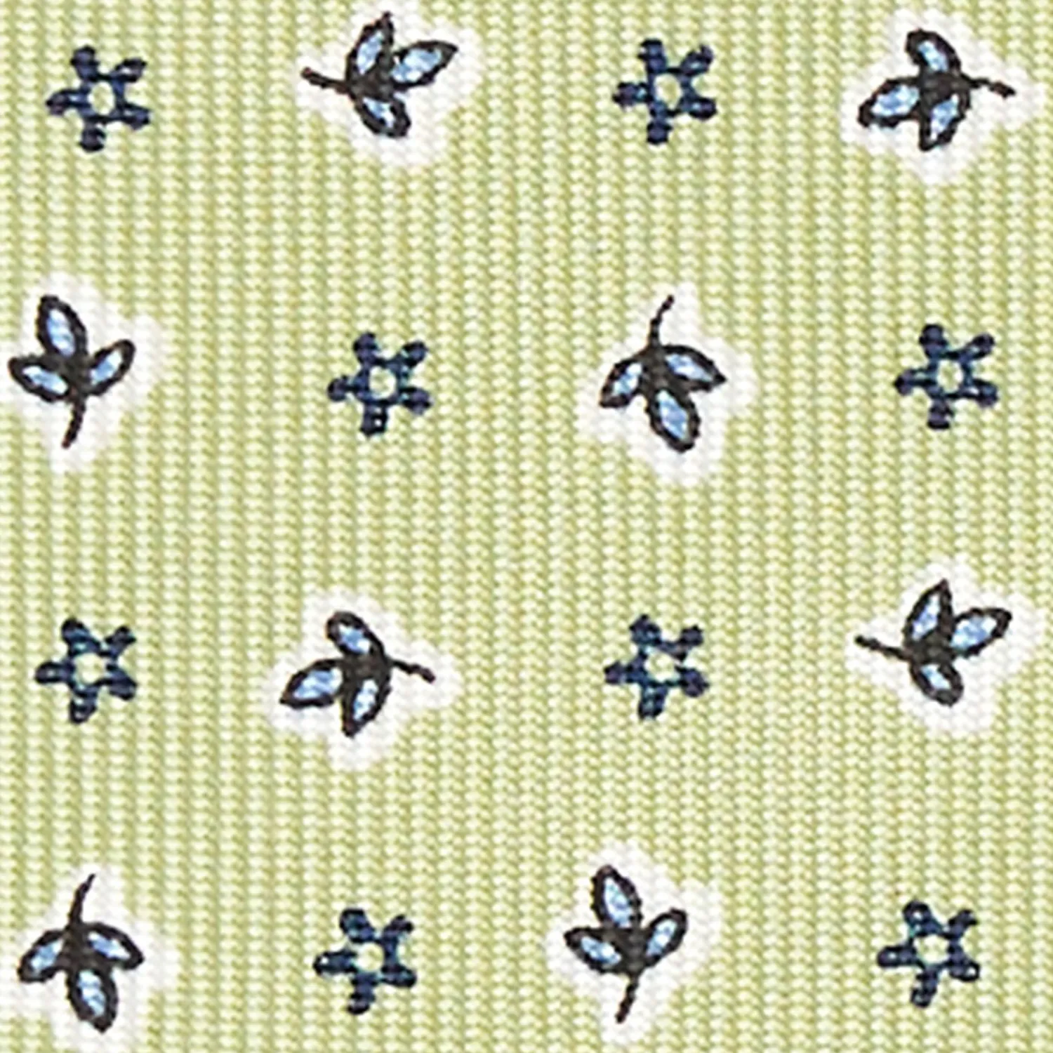 Light Green 9 Fold Sartorial Silk Tie - Small Flower Pattern>E.Marinella Clearance
