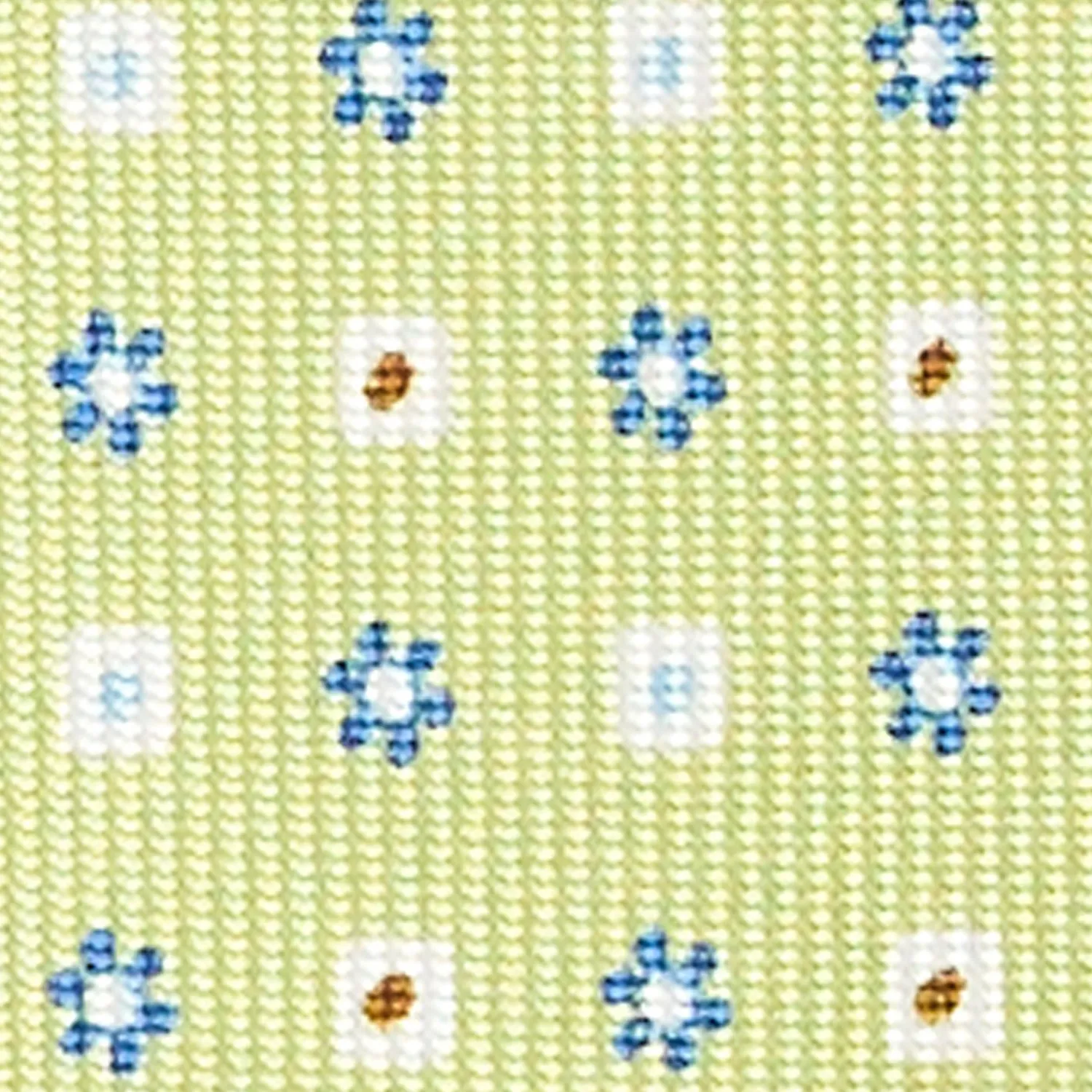 Light Green 7 Fold Sartorial Silk Tie - Small Flower Pattern>E.Marinella Outlet