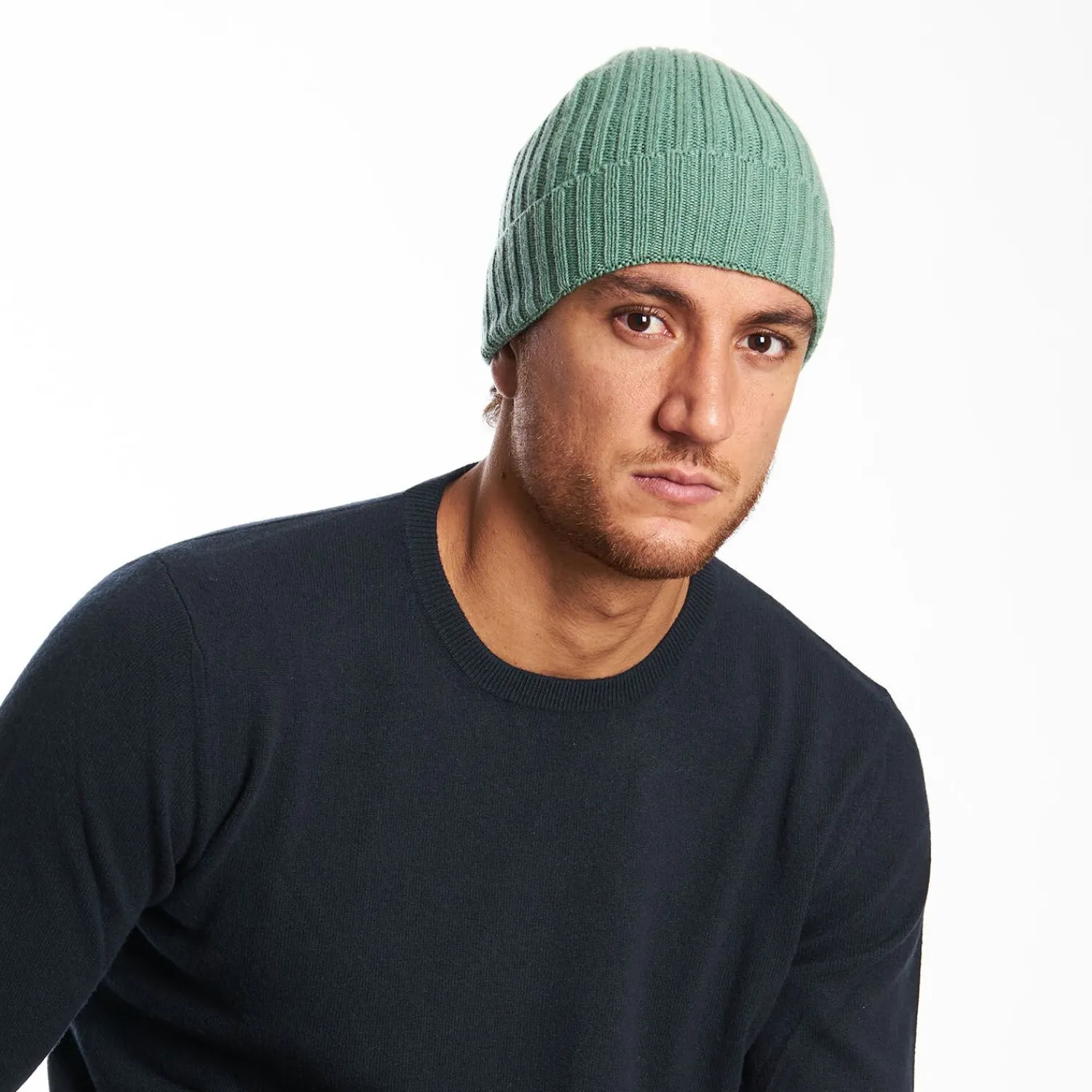 Light Green Cashmere Ribbed Beanie>E.Marinella Cheap