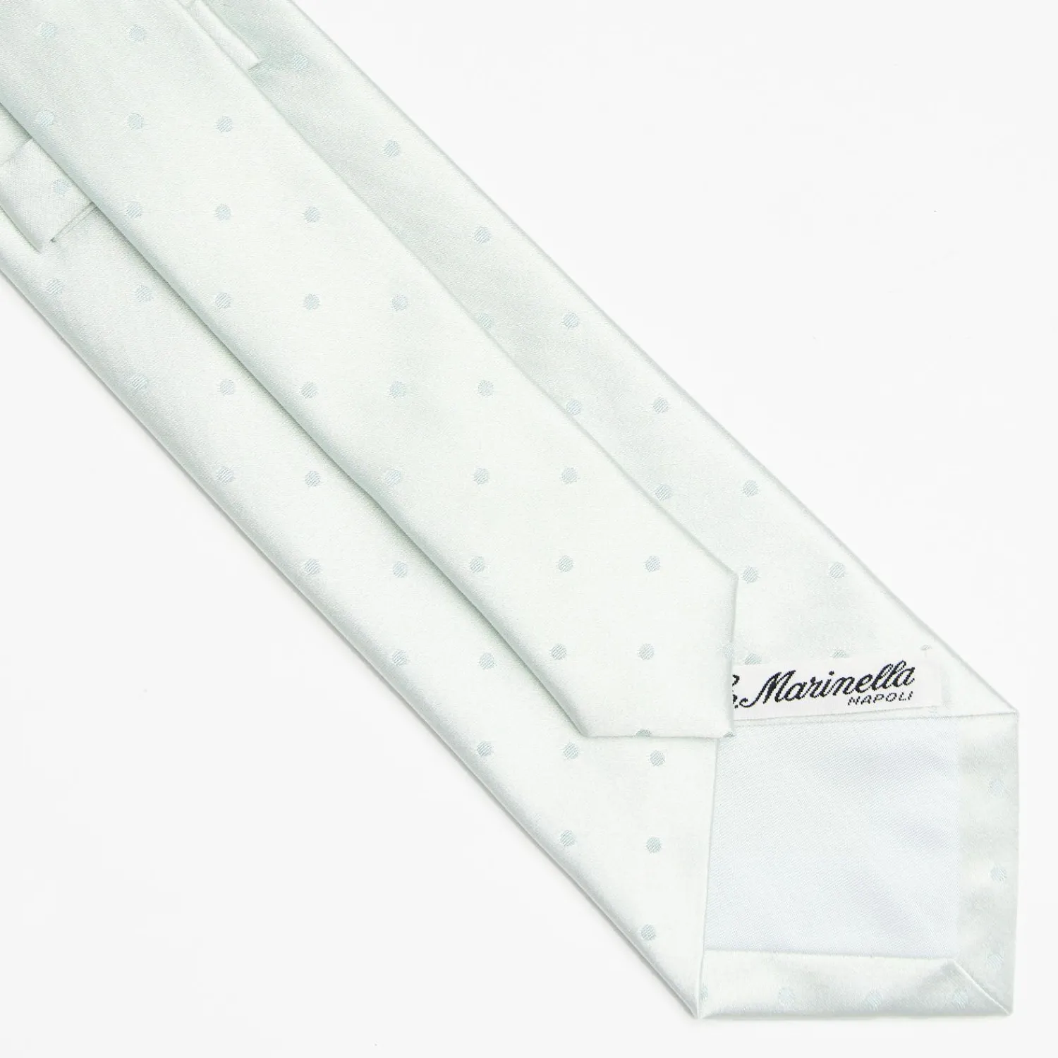 Light Green Cerimonial Silk Satin Tie Polka Dot Pattern>E.Marinella Best