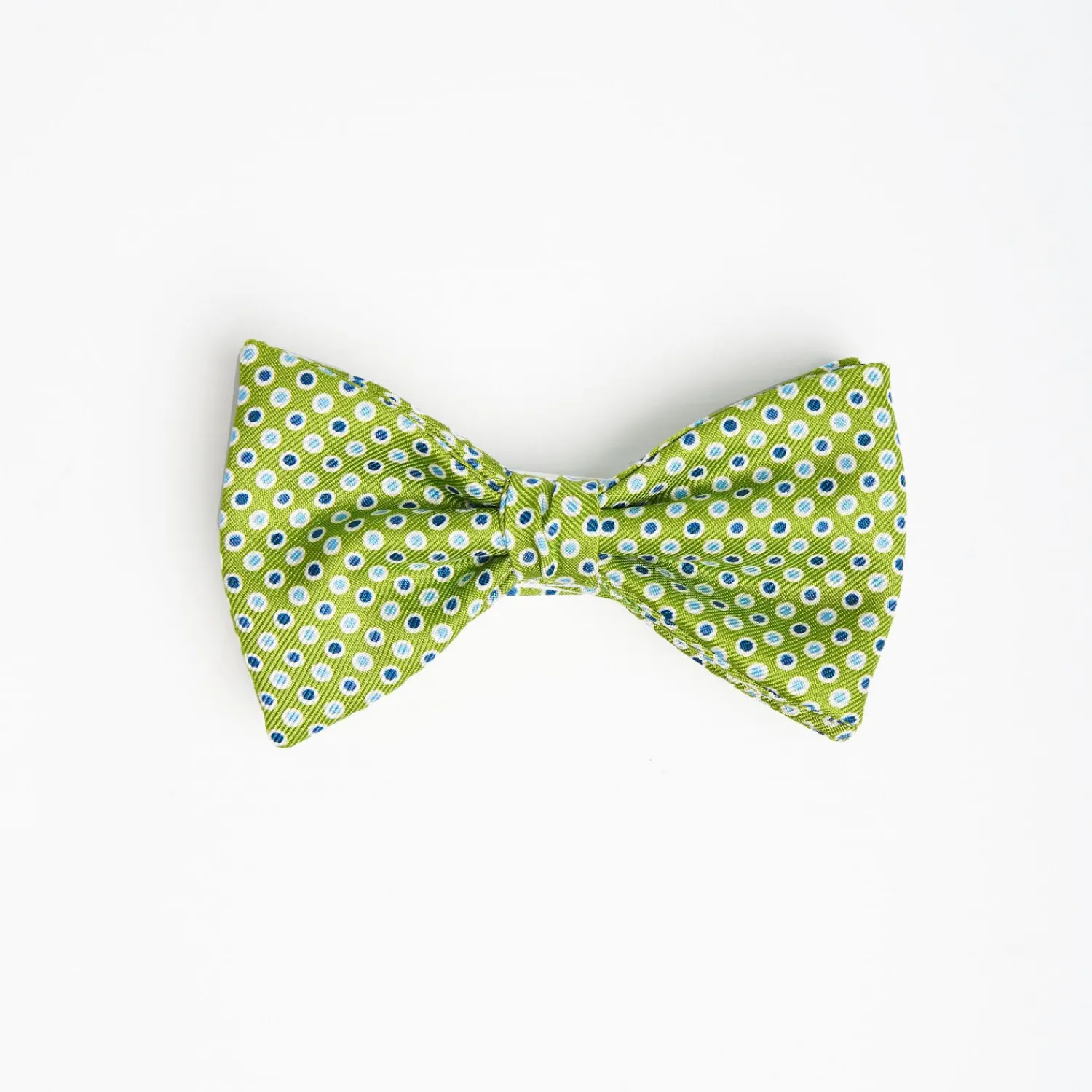 Light Green Pre-Knotted Silk Bowtie - Polka Dot Pattern>E.Marinella Store