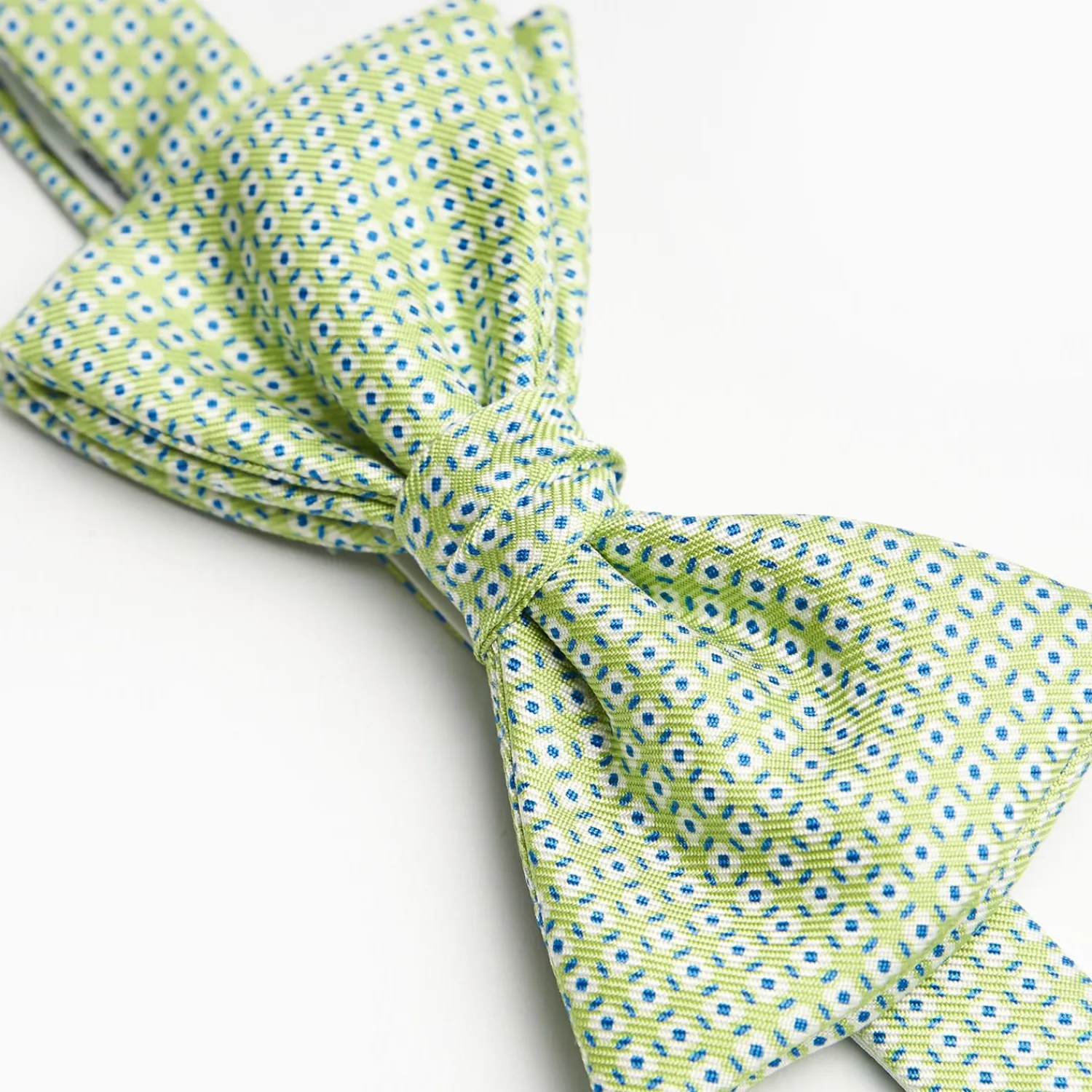 Light Green Pre-Knotted Silk Bowtie - Small Geometric Pattern>E.Marinella Cheap