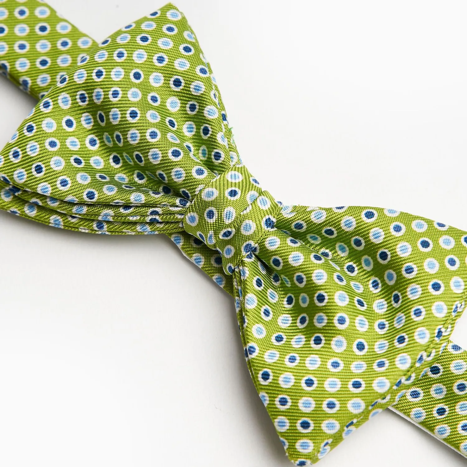 Light Green Pre-Knotted Silk Bowtie - Polka Dot Pattern>E.Marinella Store