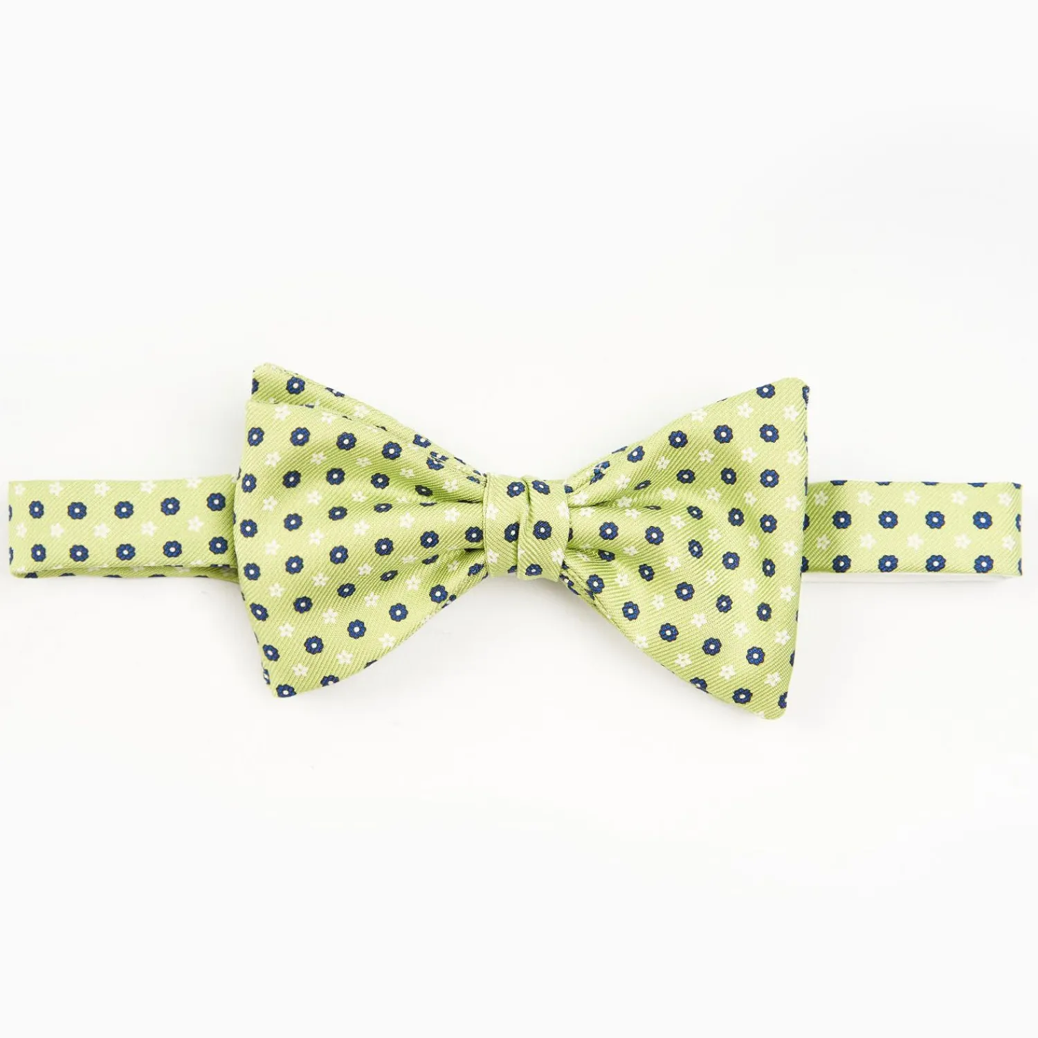 Light Green Pre-Knotted Silk Bowtie - Small Flower Pattern>E.Marinella Fashion