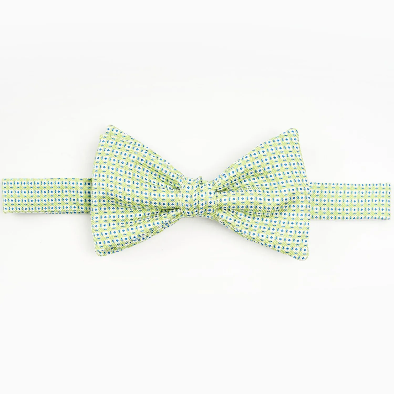 Light Green Pre-Knotted Silk Bowtie - Small Geometric Pattern>E.Marinella Cheap