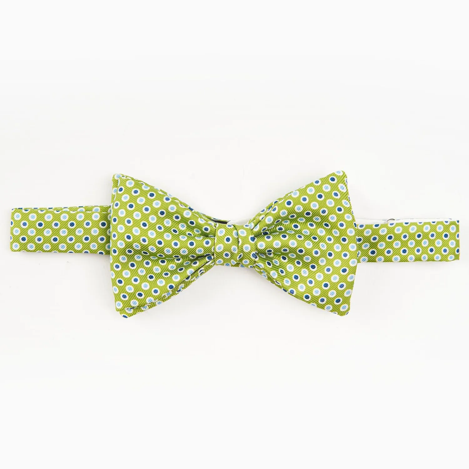 Light Green Pre-Knotted Silk Bowtie - Polka Dot Pattern>E.Marinella Store