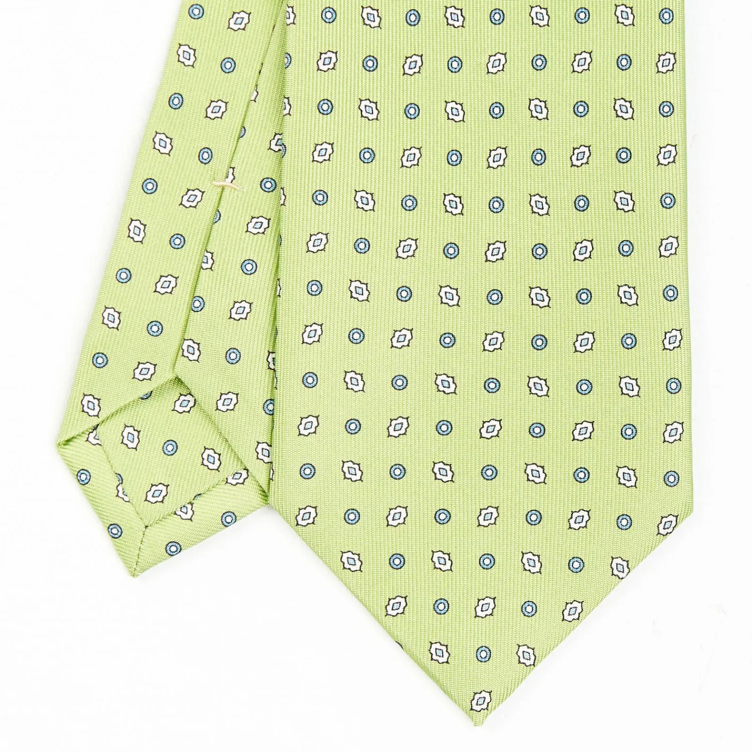 Light Green Sartorial Classic Silk Tie - Small Flower Pattern>E.Marinella Outlet