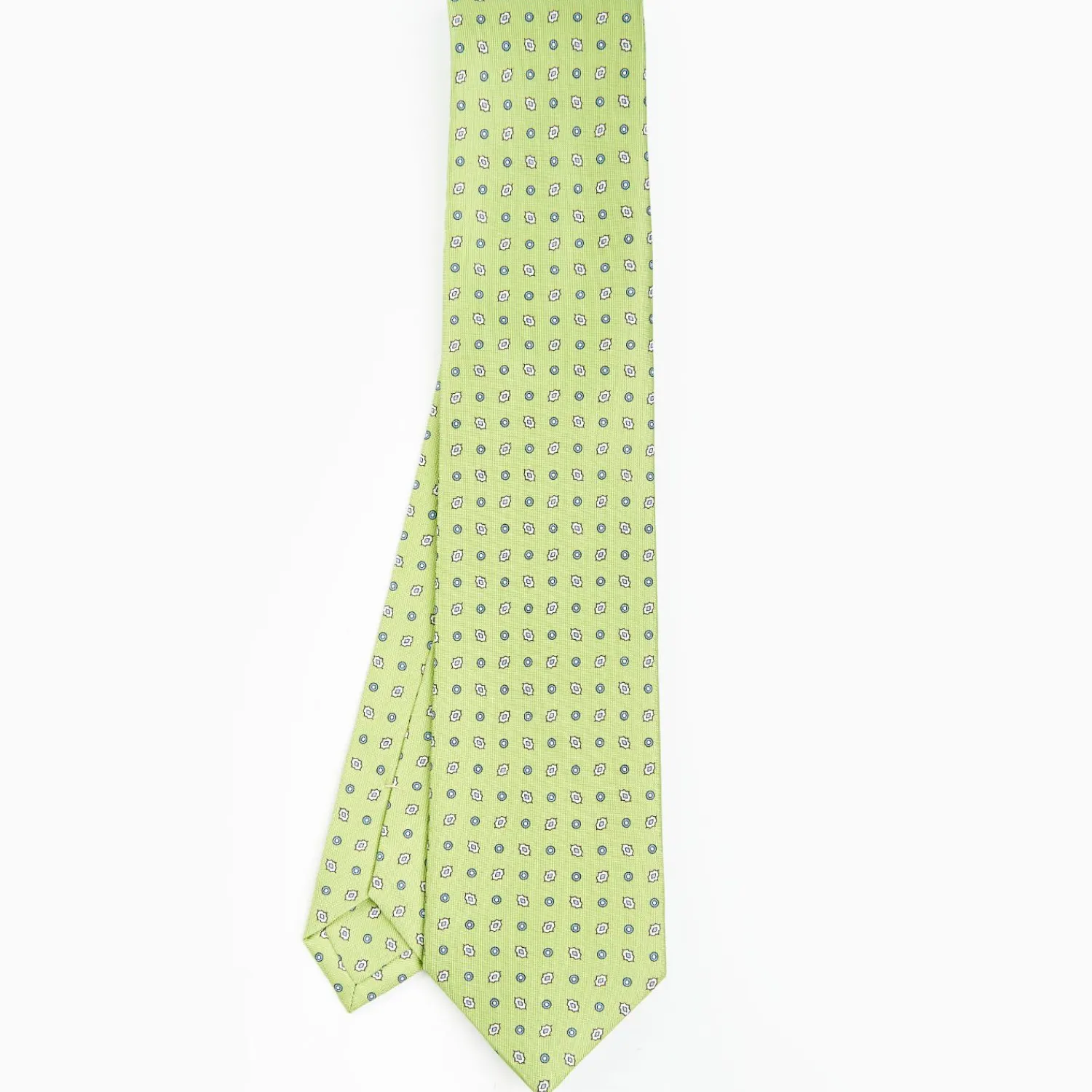 Light Green Sartorial Classic Silk Tie - Small Flower Pattern>E.Marinella Outlet