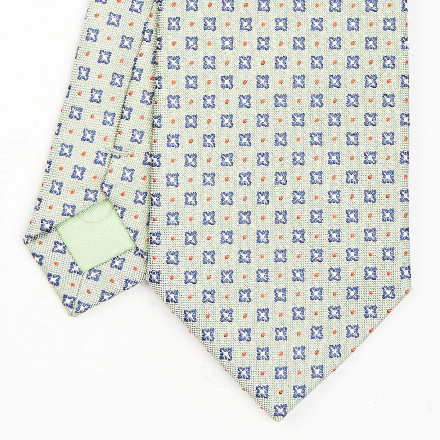 Light Green Sartorial Jacquard Silk Tie - Large Flower Pattern>E.Marinella Cheap