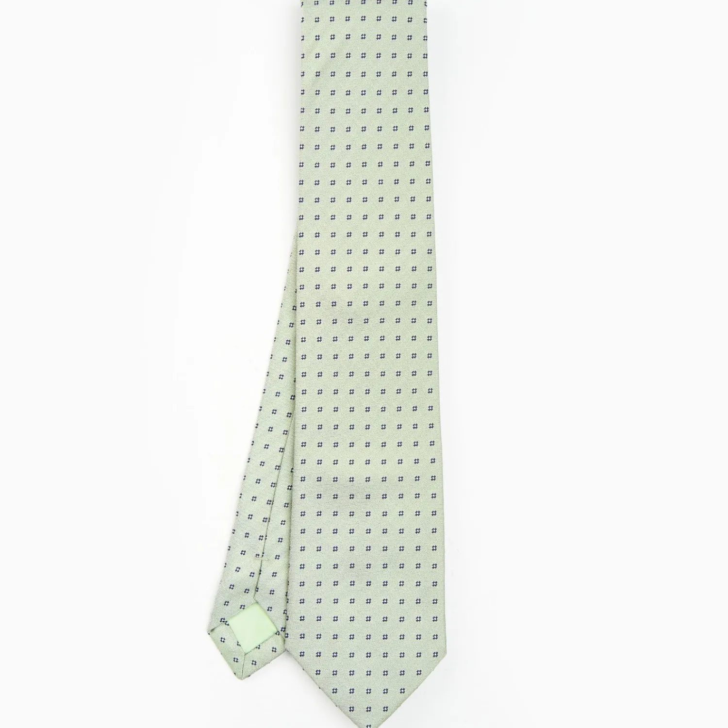 Light Green Sartorial Jacquard Silk Tie - Small Flower Designs>E.Marinella Hot