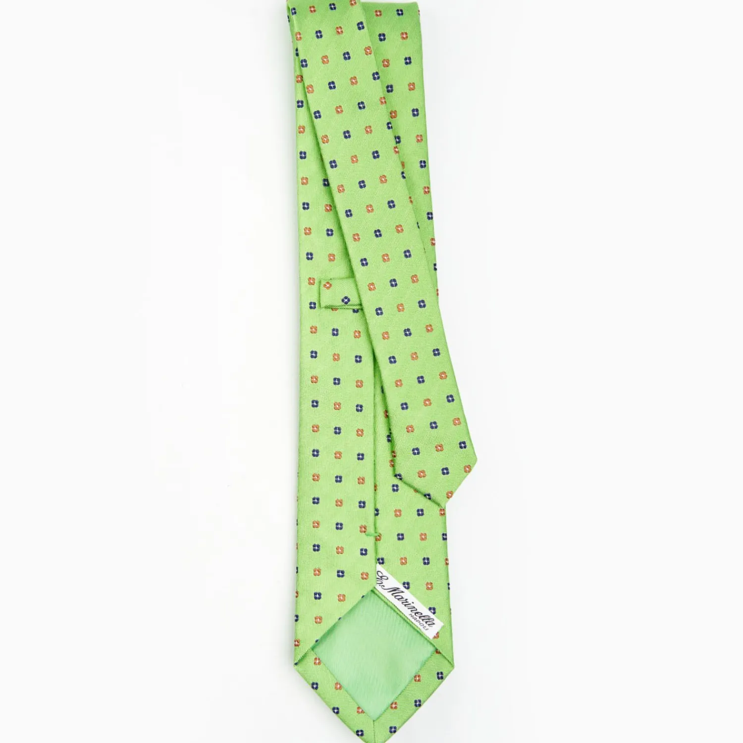 Light Green Sartorial Jacquard Silk Tie - Small Flower Designs>E.Marinella Flash Sale