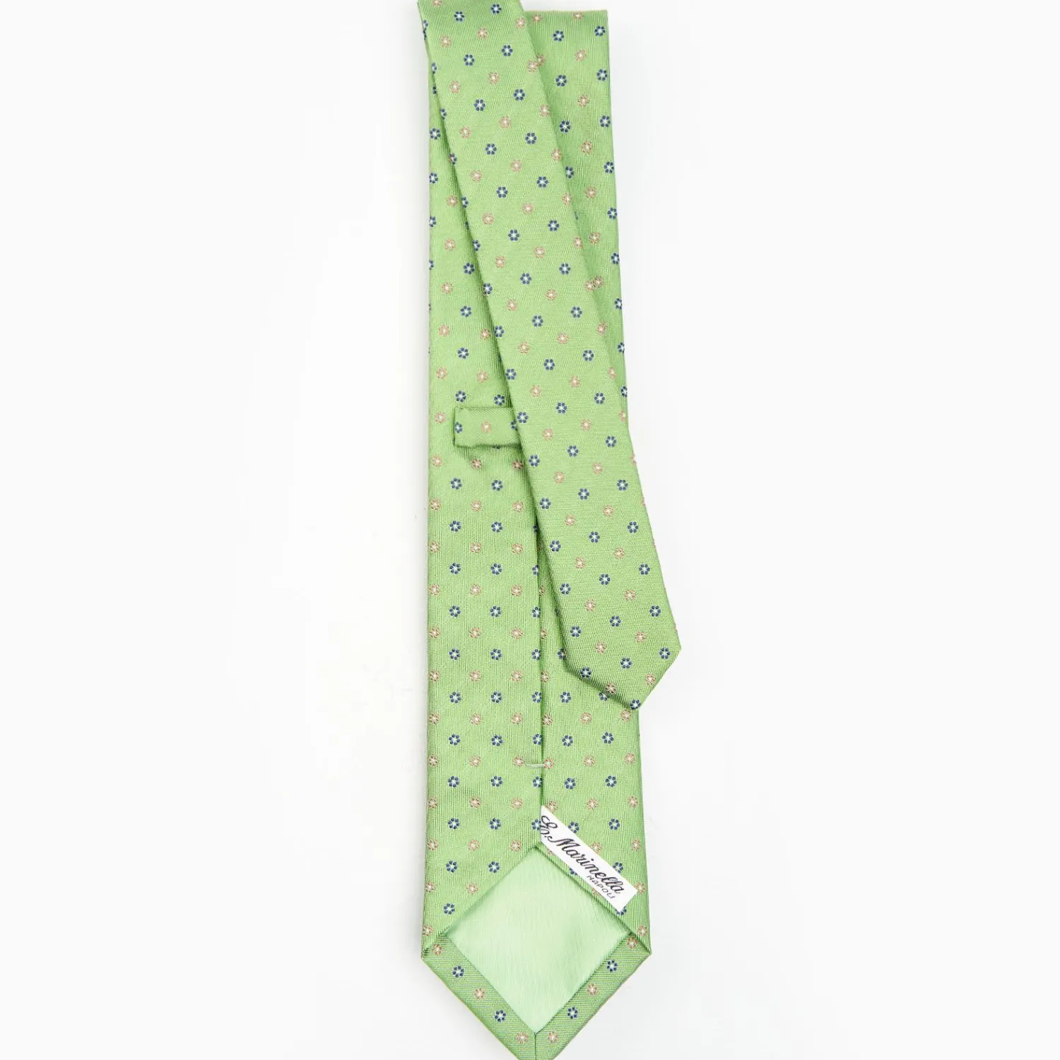 Light Green Sartorial Jacquard Silk Tie - Small Flower Designs>E.Marinella Clearance
