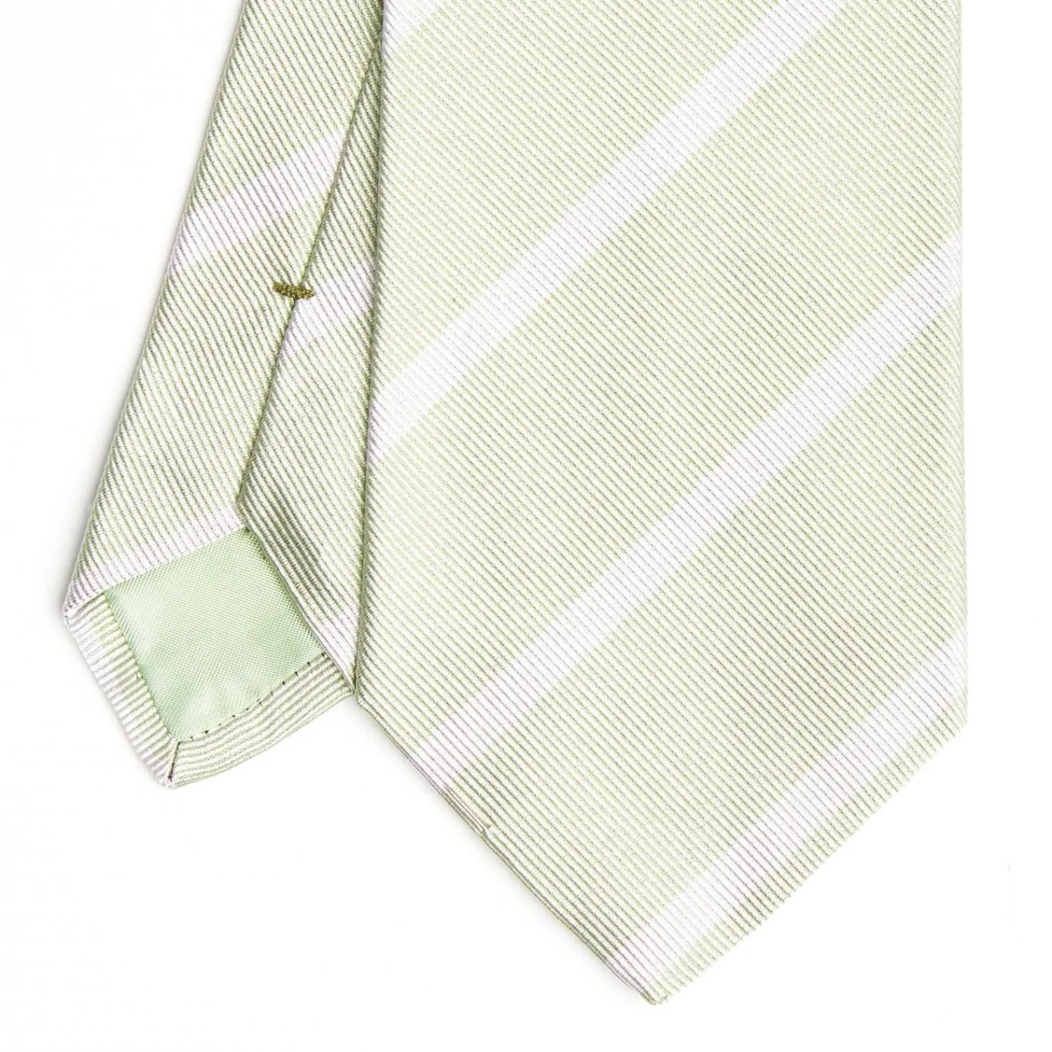 Light Green Sartorial Striped Silk Tie>E.Marinella Shop