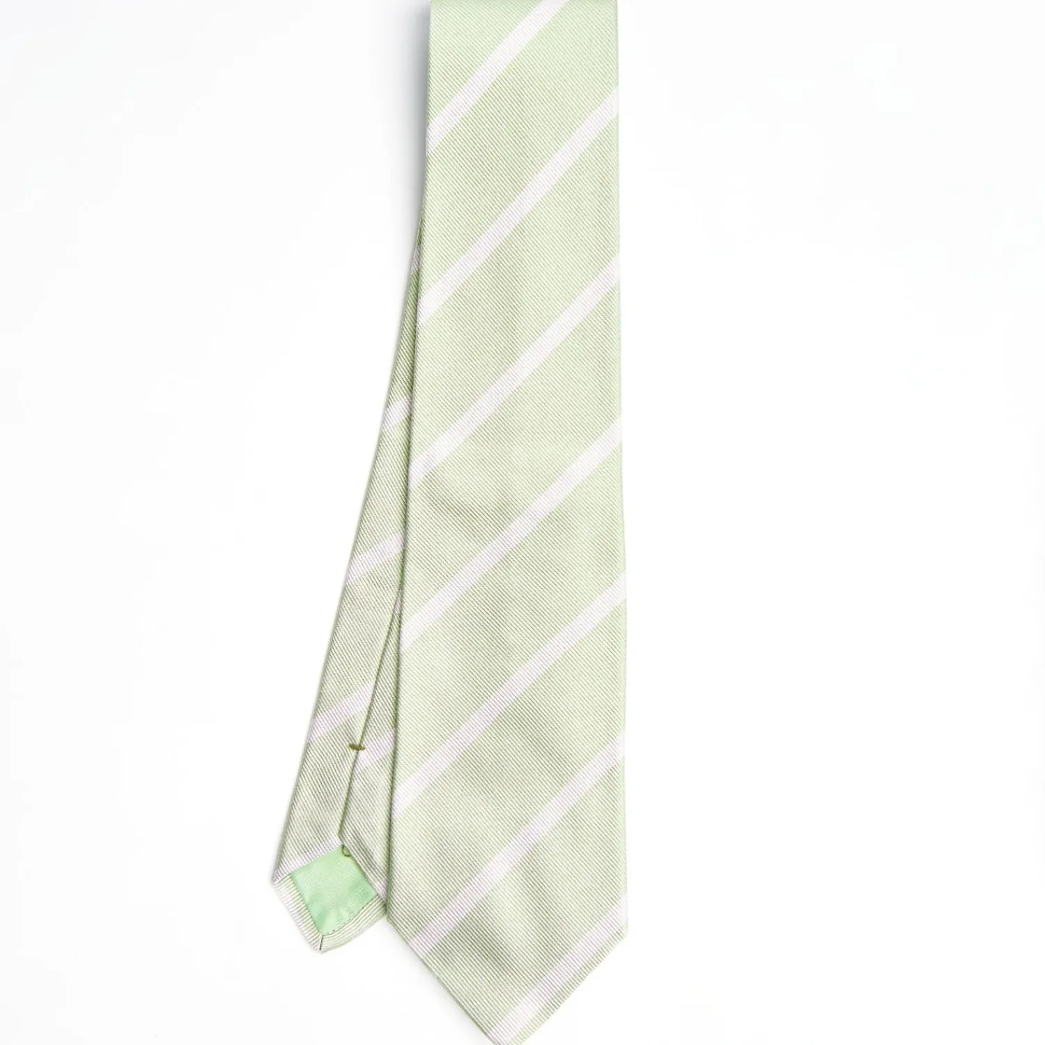 Light Green Sartorial Striped Silk Tie>E.Marinella Shop