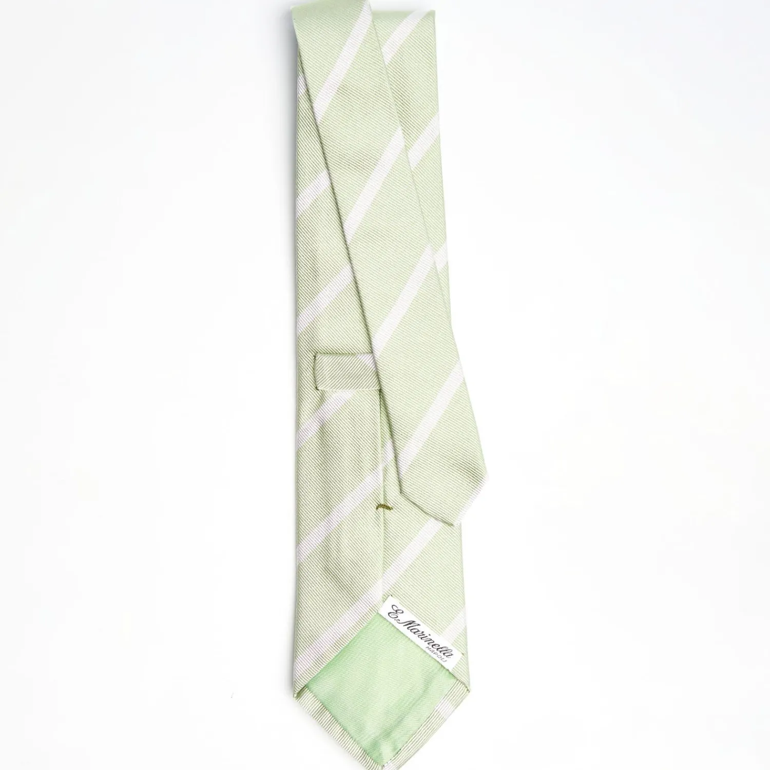 Light Green Sartorial Striped Silk Tie>E.Marinella Shop