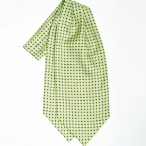 Light Green Silk Ascot Tie Small Flower Designs>E.Marinella Discount