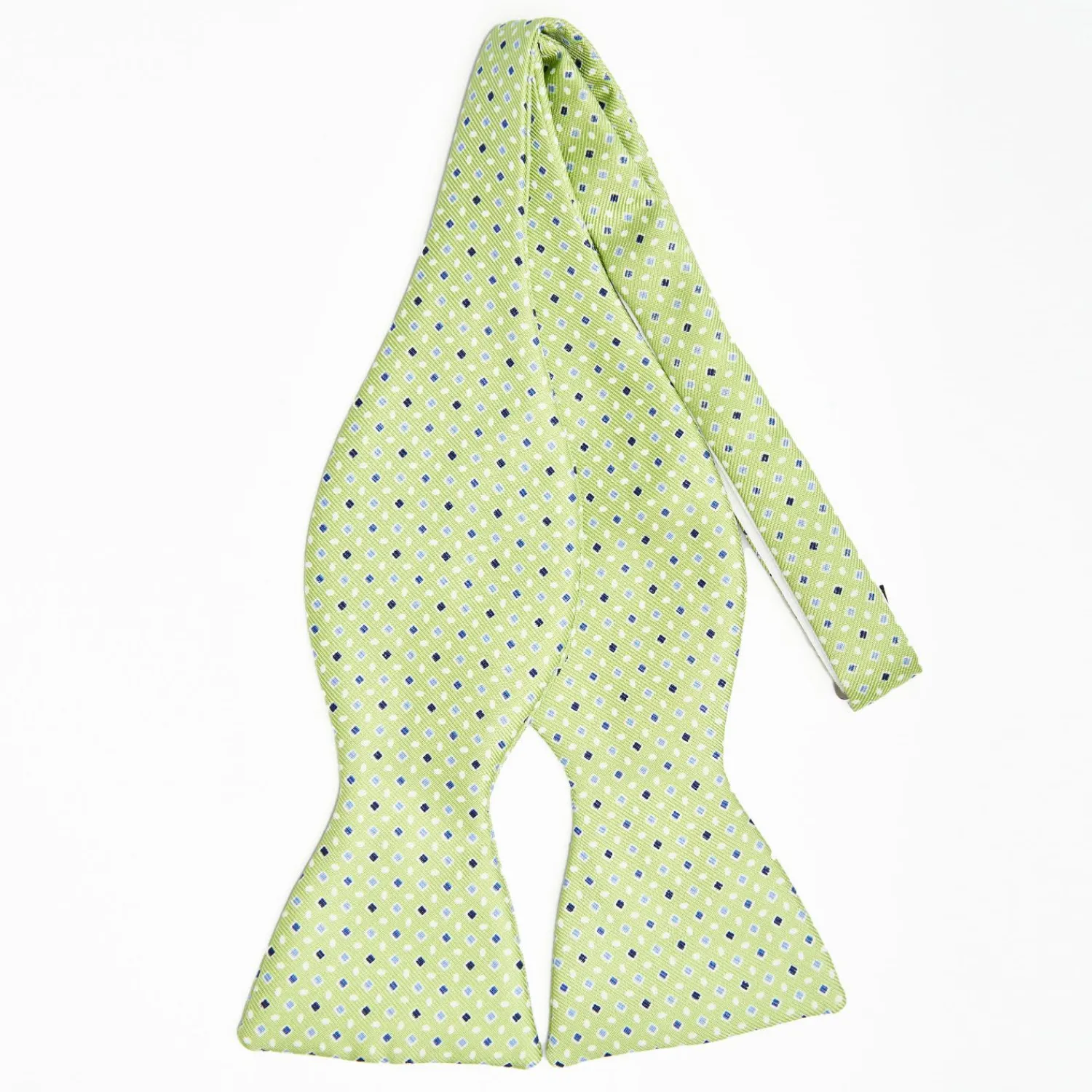 Light Green Silk Bowtie To Self-Tie - Small Geometric Pattern>E.Marinella Fashion
