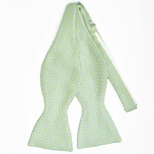 Light Green Silk Bowtie To Self-Tie - Small Flower Pattern>E.Marinella Best Sale
